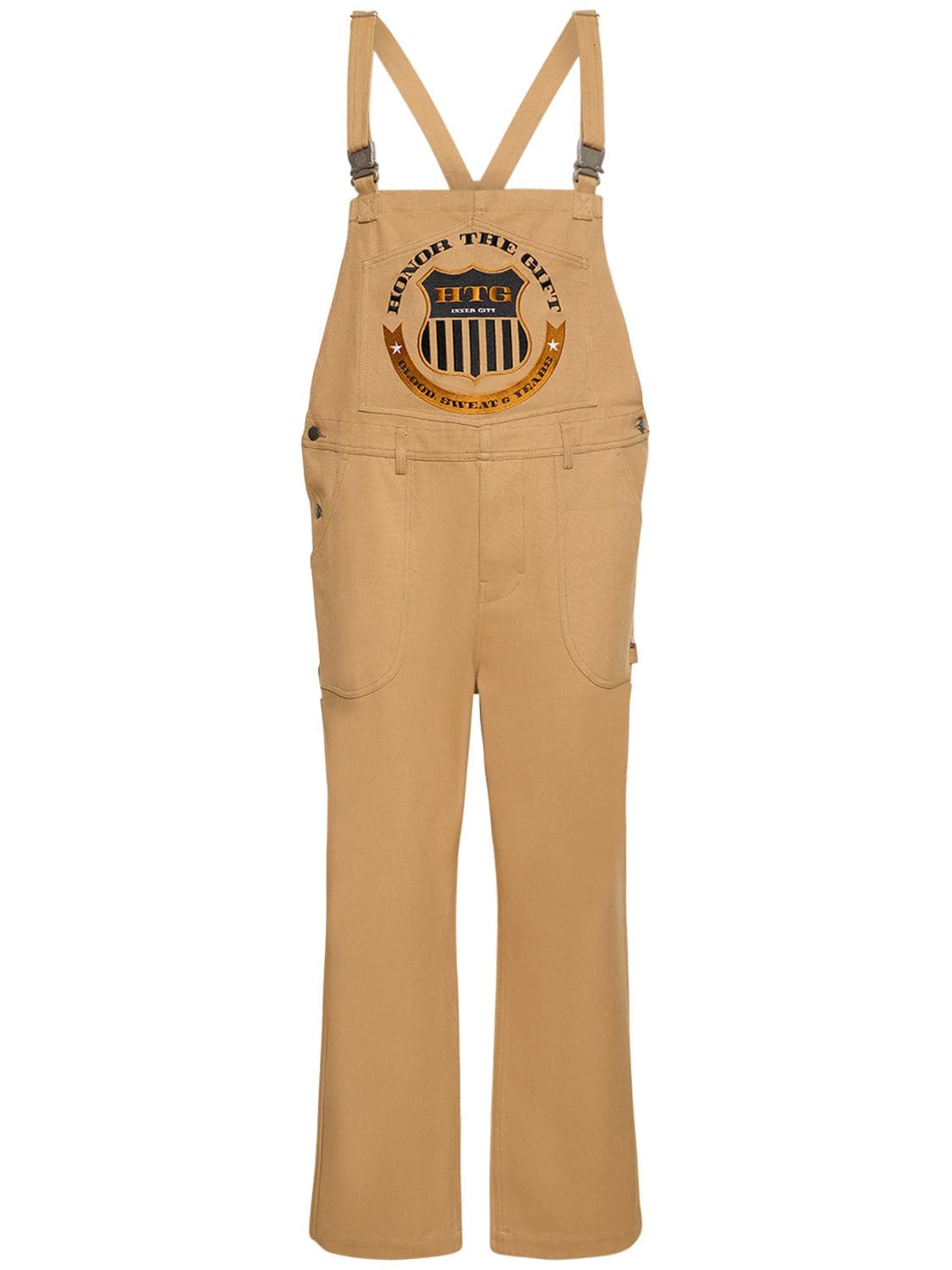 Honor The Gift Workwear Cotton Blend Overalls W/logo In Khaki