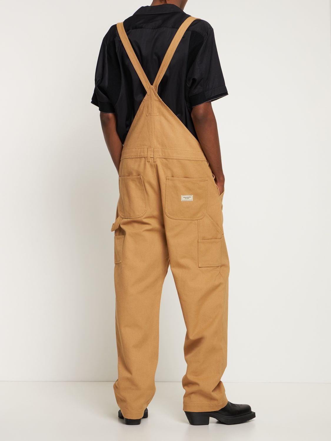 Shop Honor The Gift Workwear Cotton Blend Overalls W/logo In Khaki