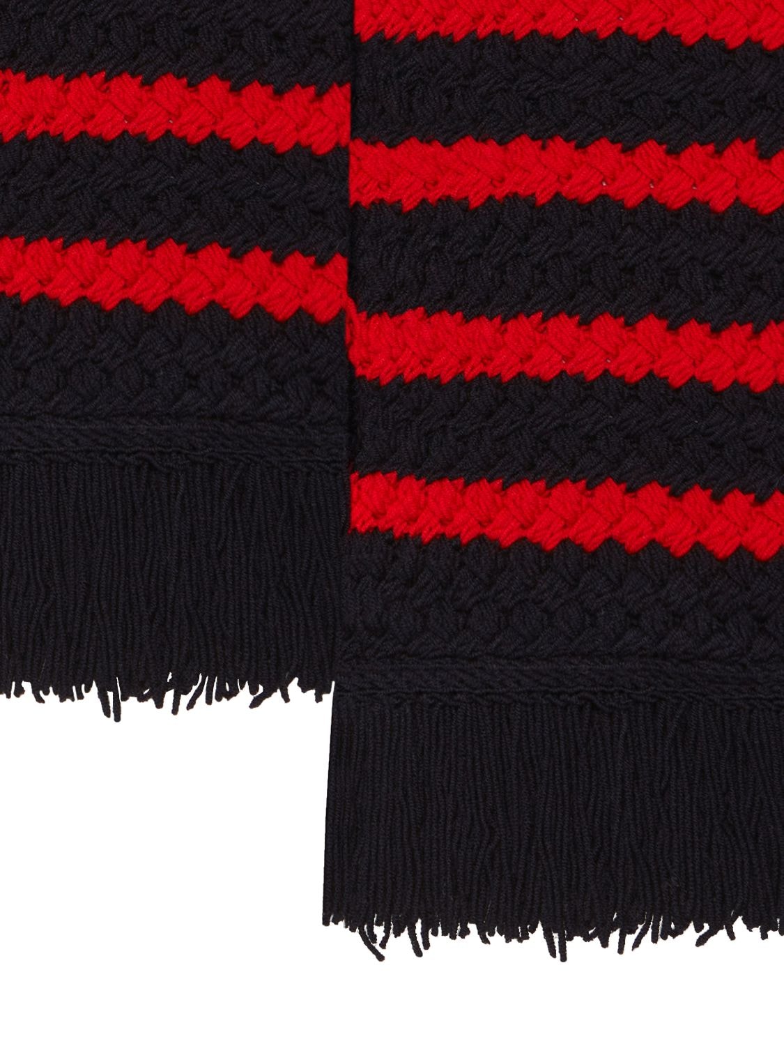 Shop Alanui Navigators Virgin Wool Scarf In Rosso,black