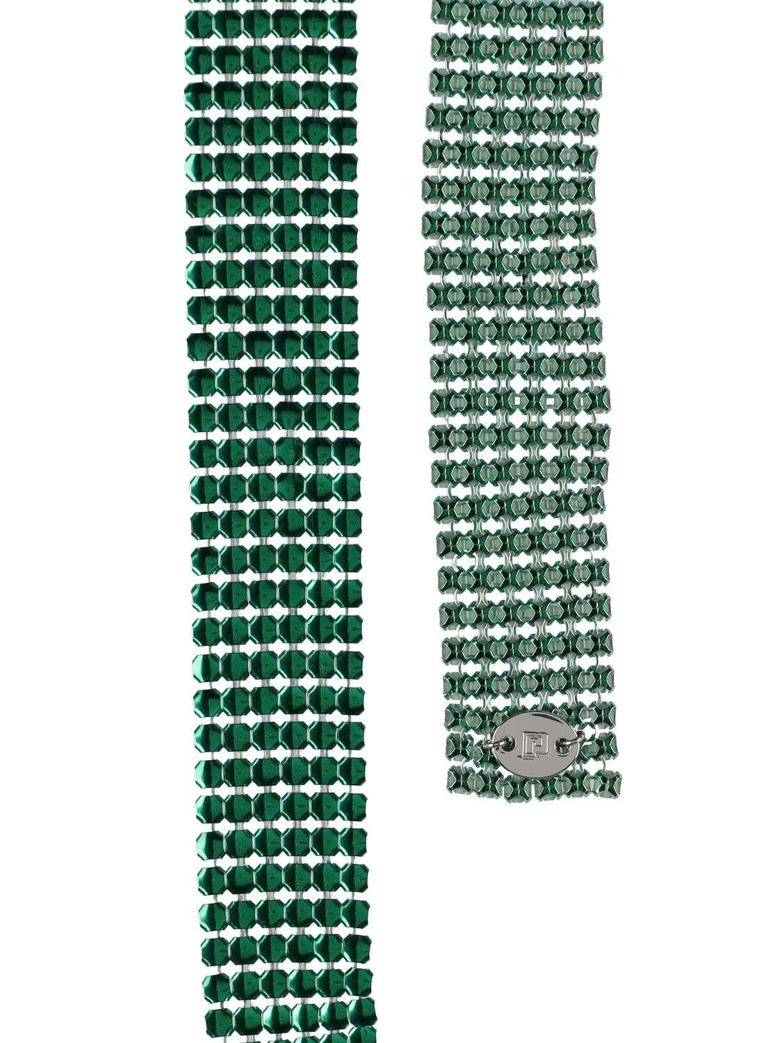 Shop Rabanne Pixel Legend Head Piece In Emerald