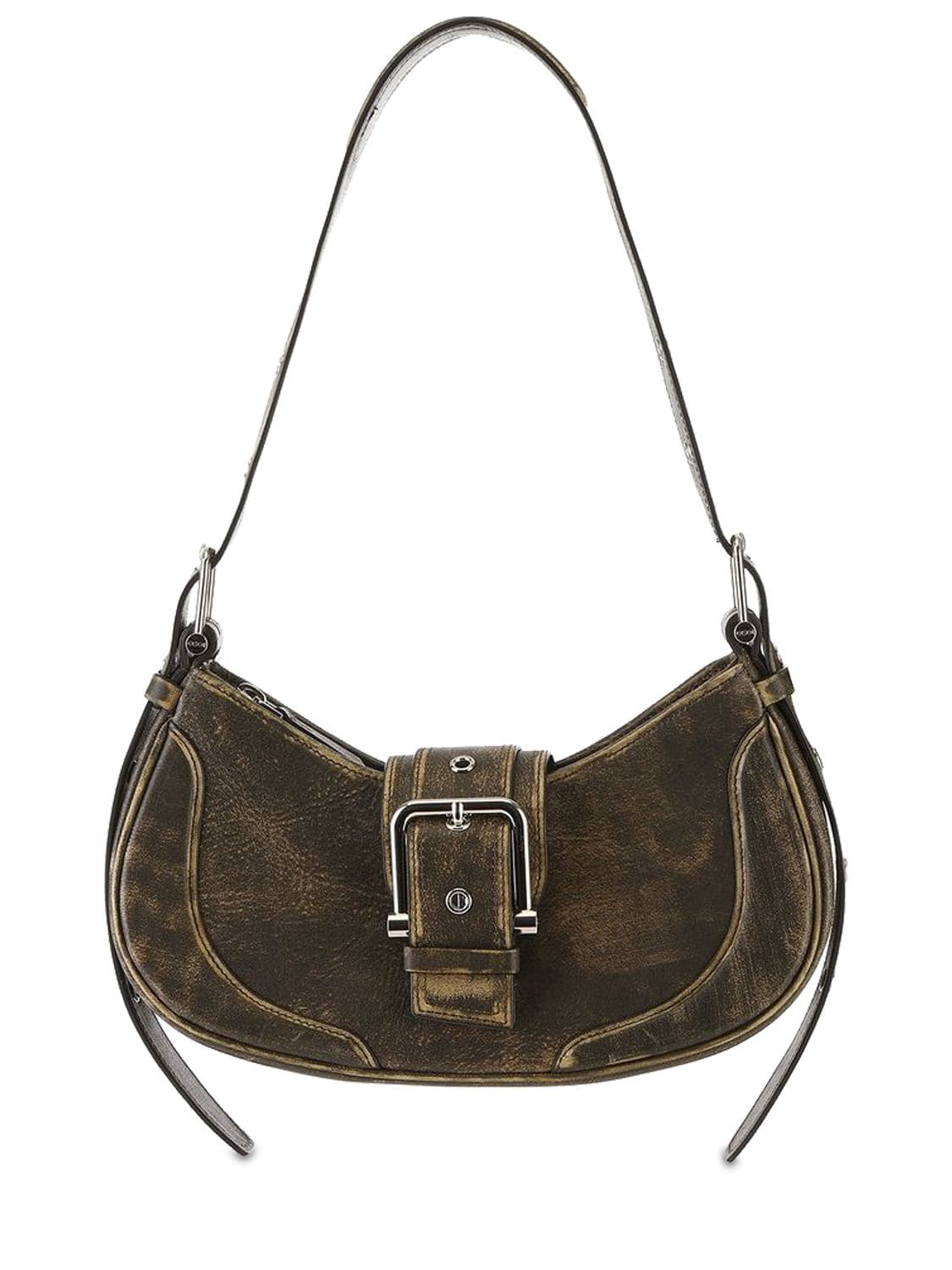 Osoi Hobo Brocle Leather Shoulder Bag In Vintage Brown