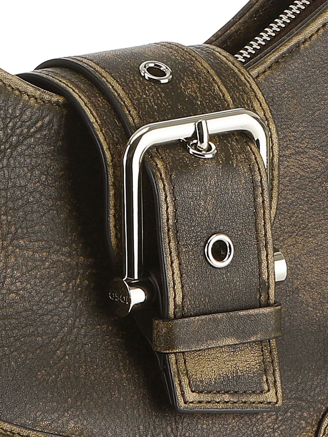 Shop Osoi Hobo Brocle Leather Shoulder Bag In Vintage Brown
