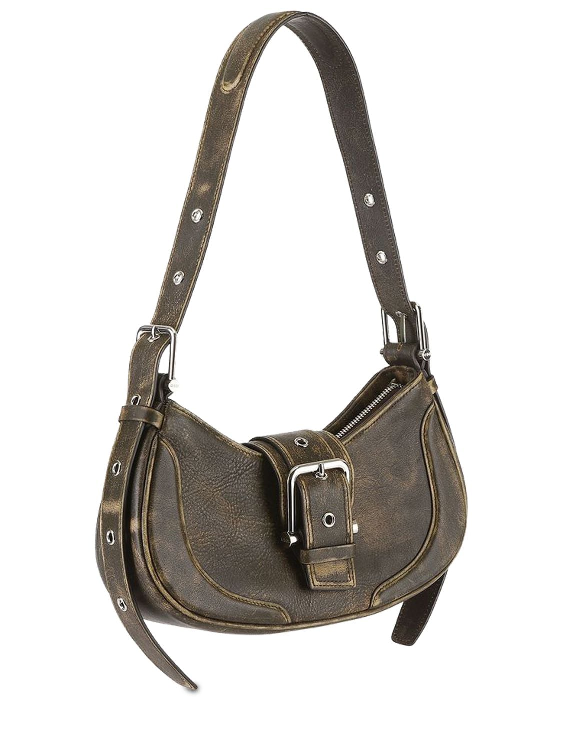 OSOI HOBO BROCLE LEATHER SHOULDER BAG 