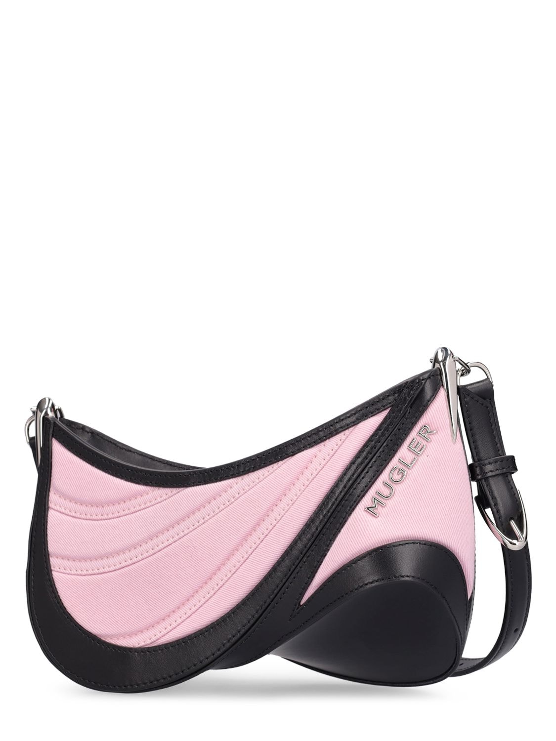 Shop Mugler Lvr Exclusive Denim Mini Bag In Pink,black