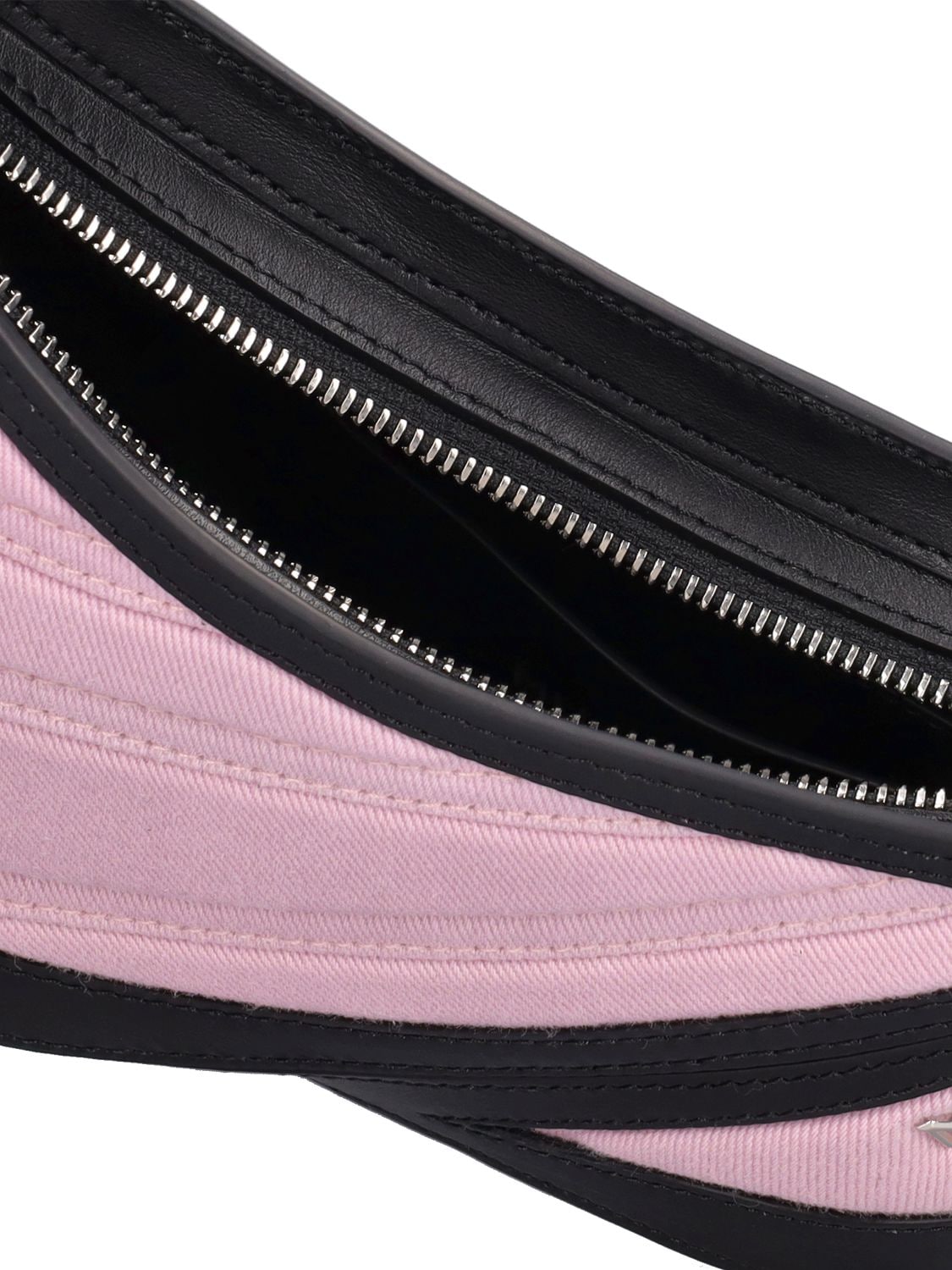 Shop Mugler Lvr Exclusive Denim Mini Bag In Pink,black