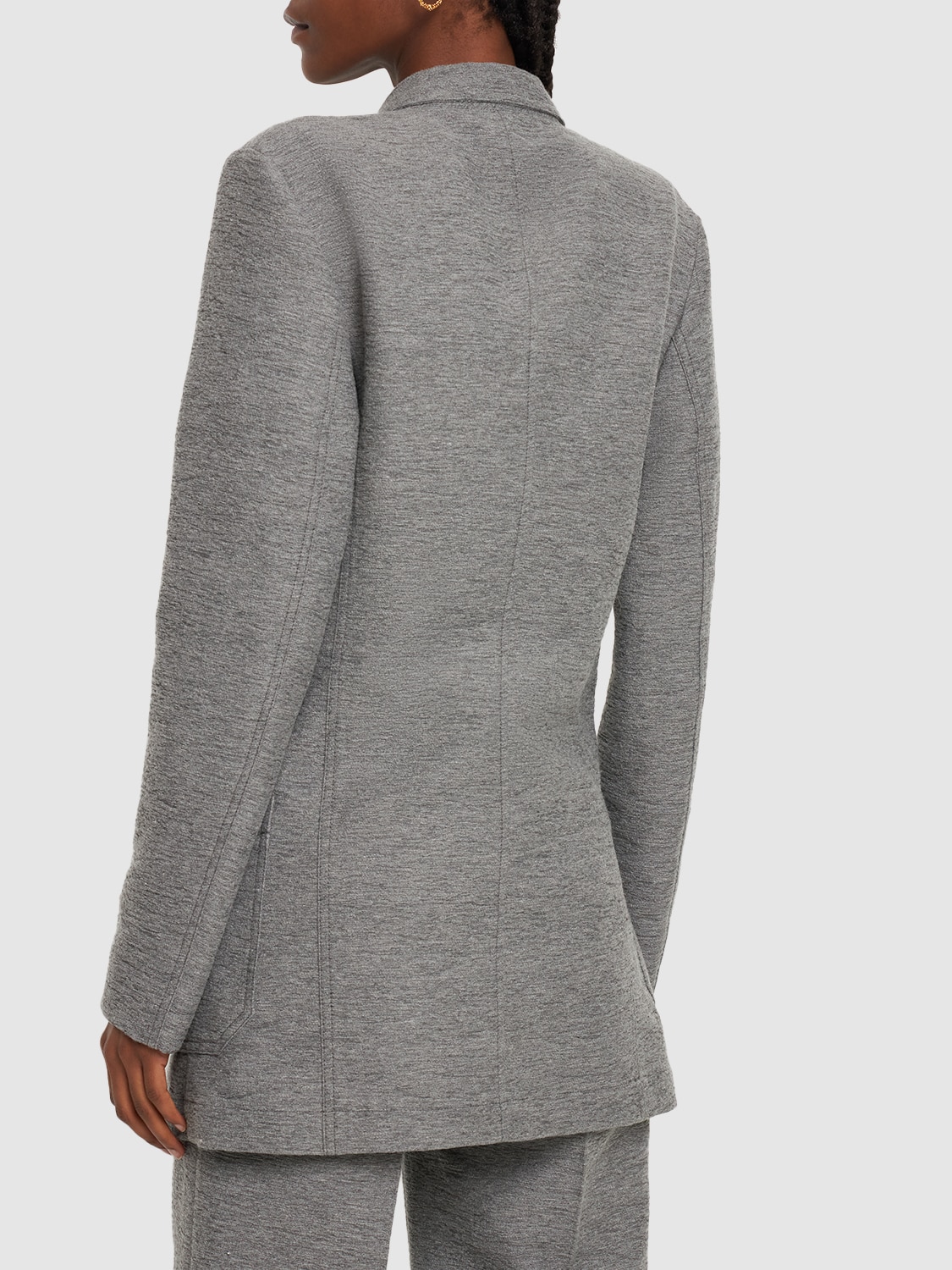 Shop Totême Slim Wool Blend Blazer In Grey