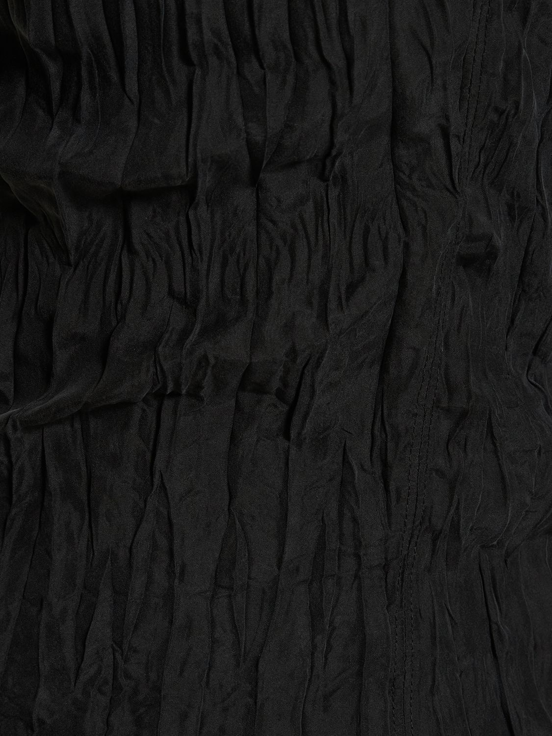 Shop Totême Crinkled Silk Tank Top In Black