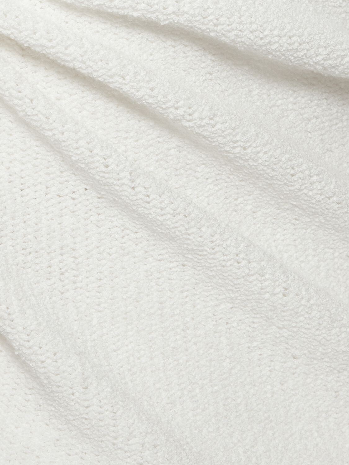 Shop Totême Paper-yarn Bouclé Knit Top In White