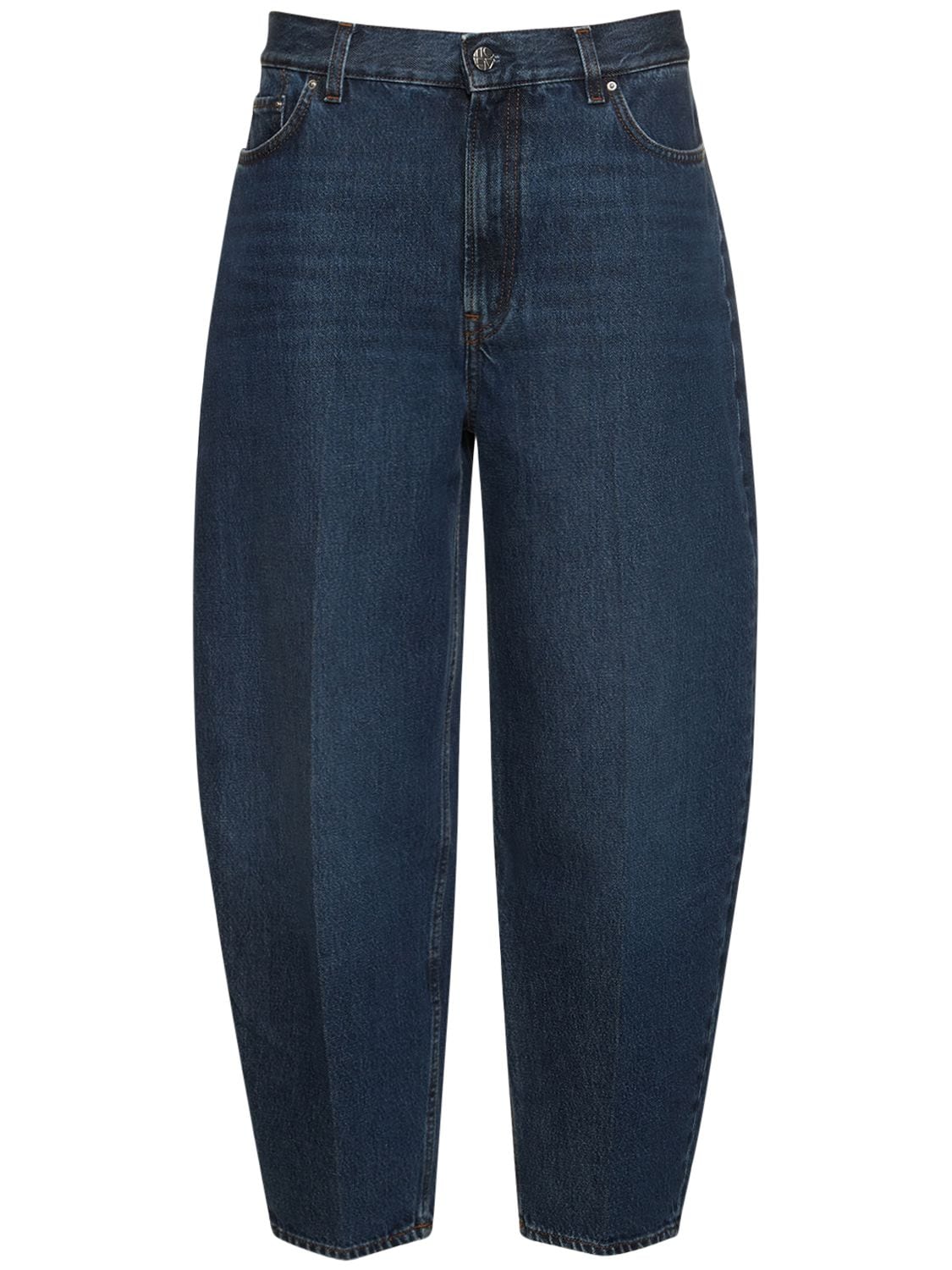 Totême Tapered Cotton Denim Wide Jeans In Blue