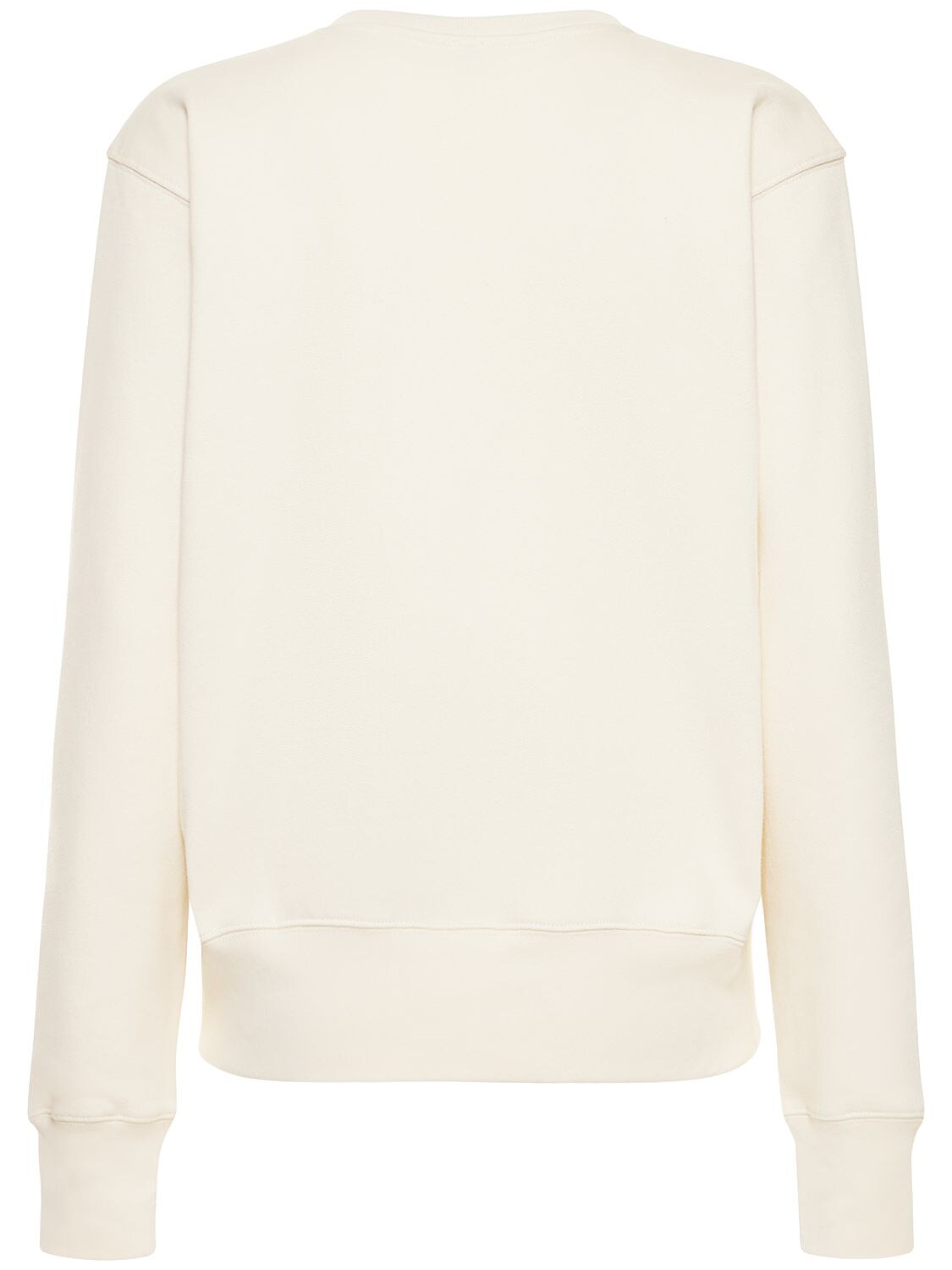 Shop Totême Cotton Crewneck Sweatshirt In White