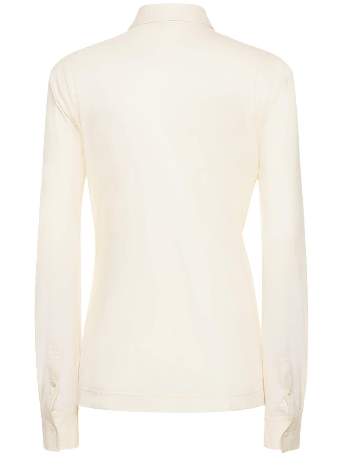 Shop Totême Slim Cotton Jersey Shirt In White