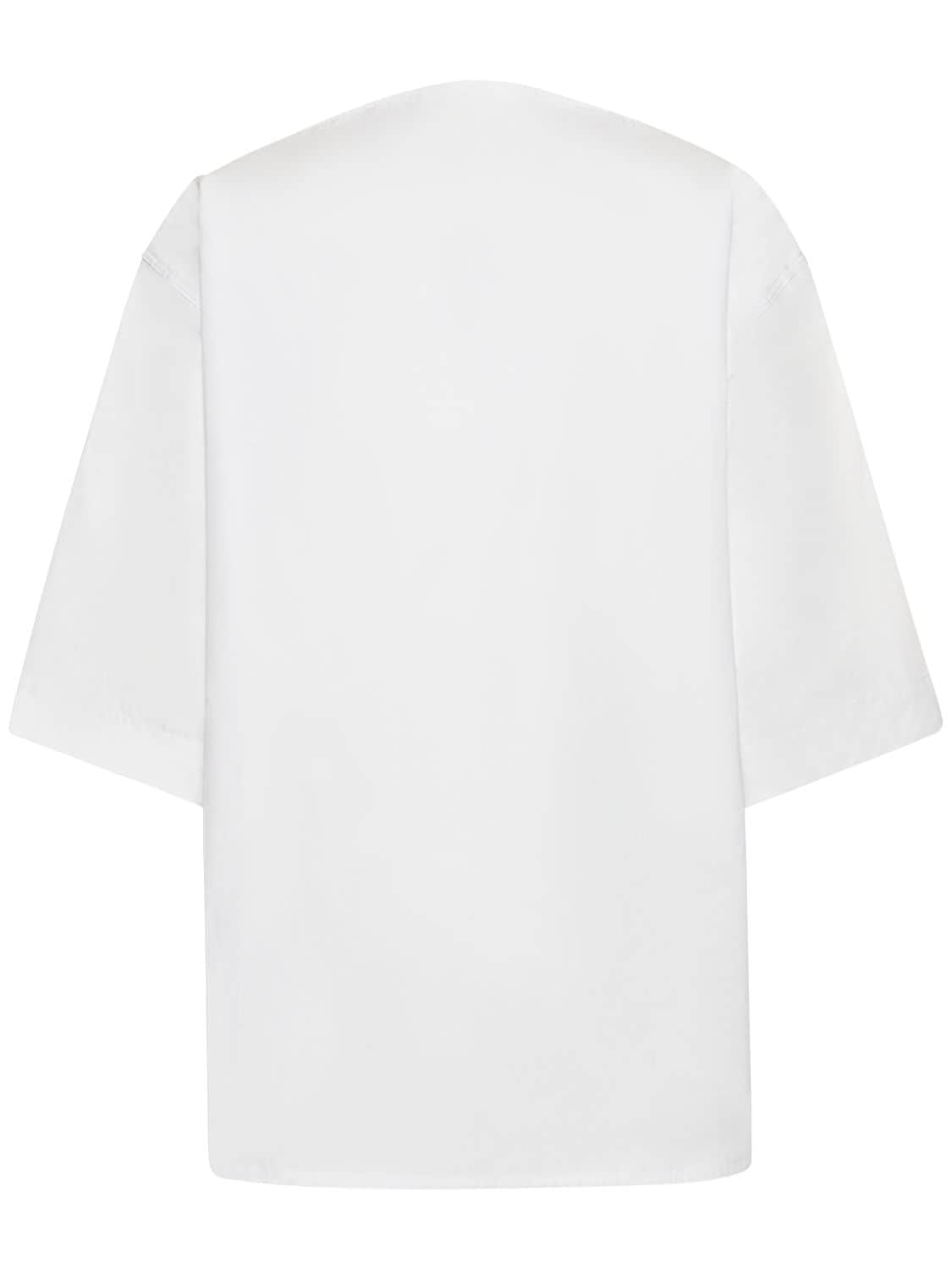 Shop Totême Dart-neck Cotton Top In White