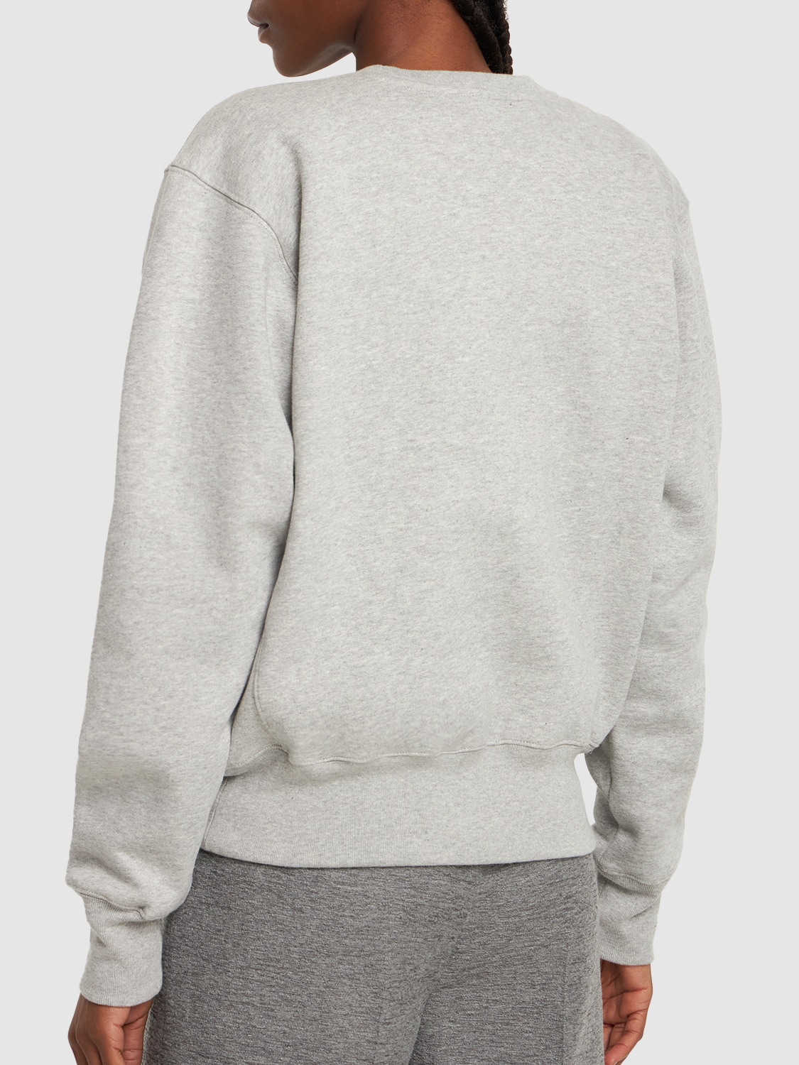 Shop Totême Cotton Crewneck Sweatshirt In Grey