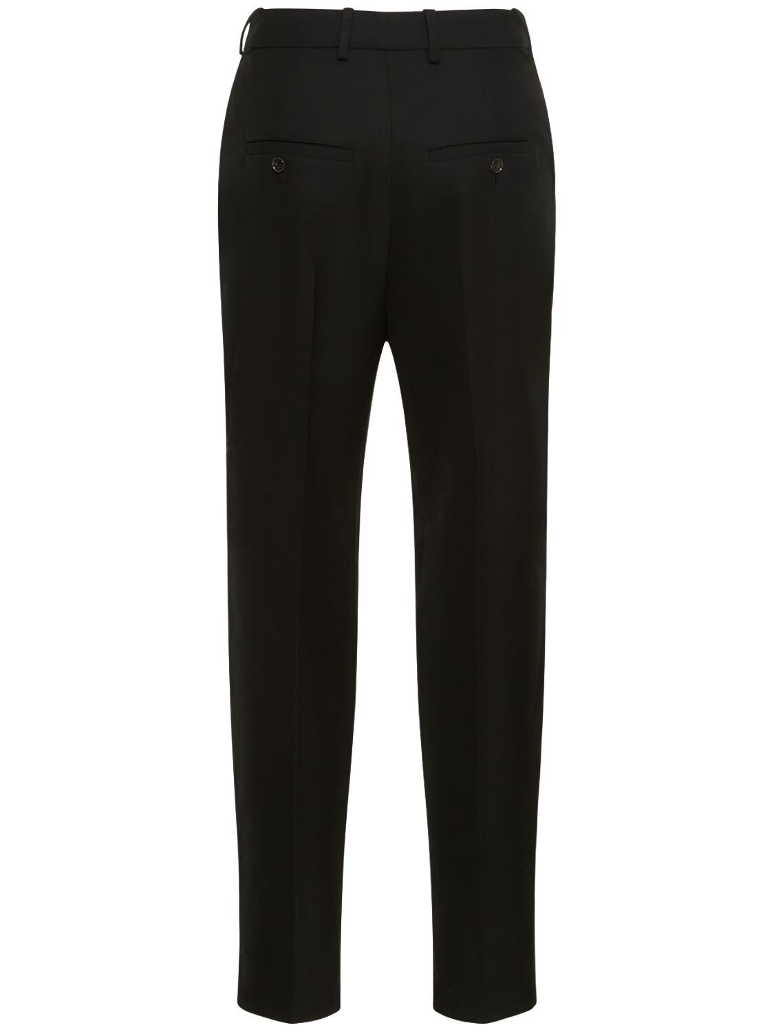 Shop Totême Double-pleated Cotton Straight Pants In Schwarz