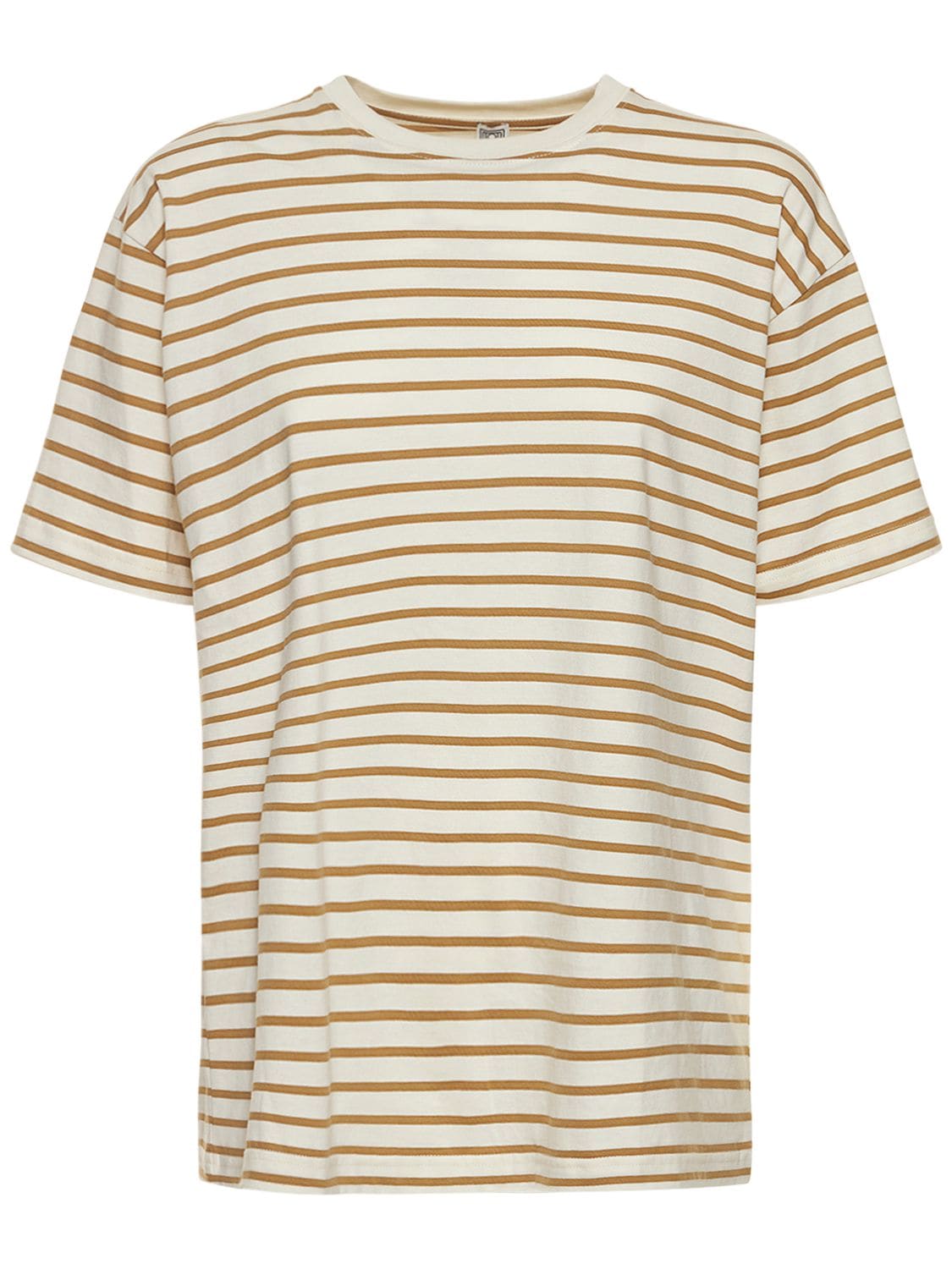 Totême Striped Cotton T-shirt In Beige