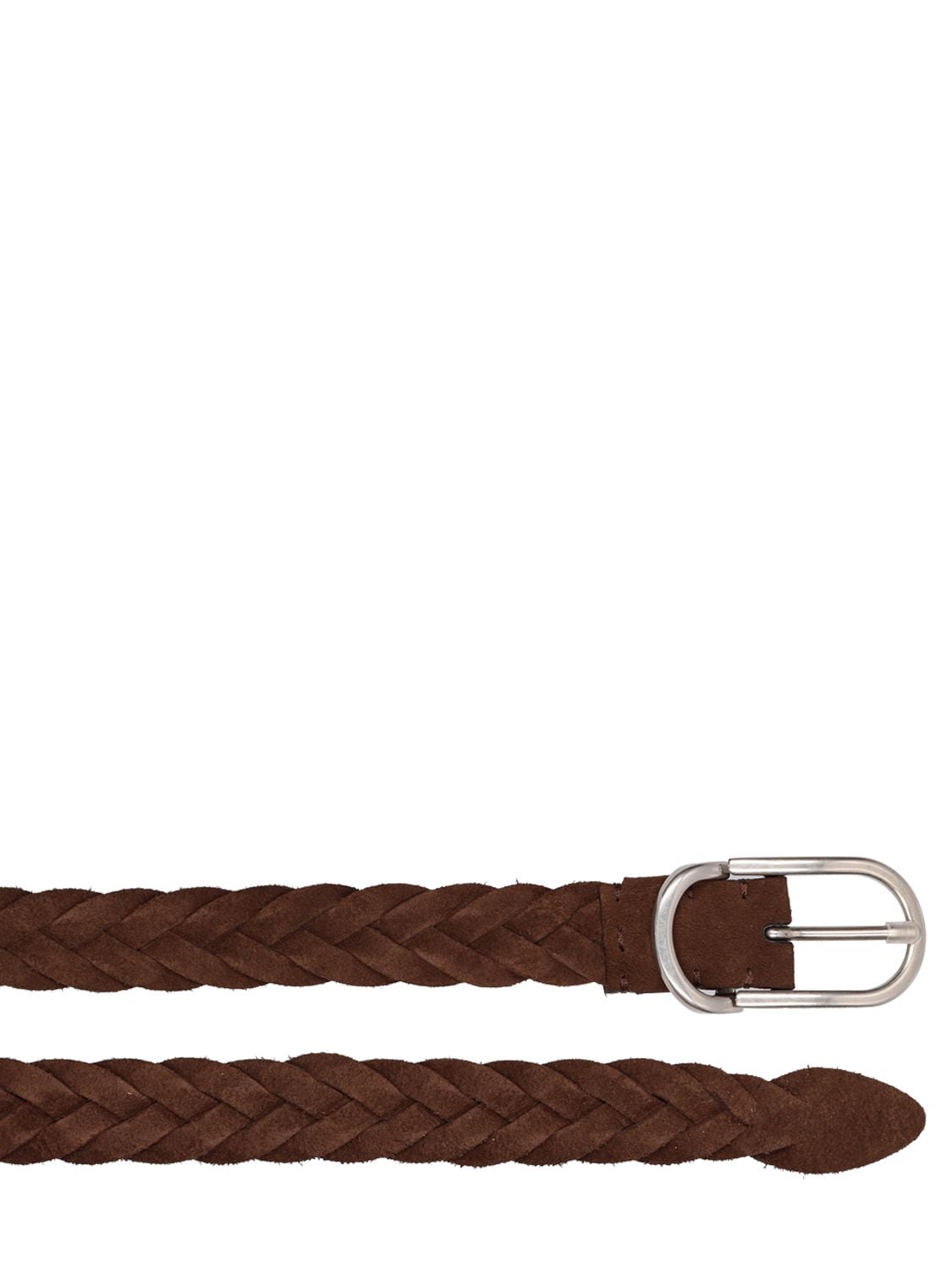 Shop Brunello Cucinelli Braided Leather Belt In Brown Mustang