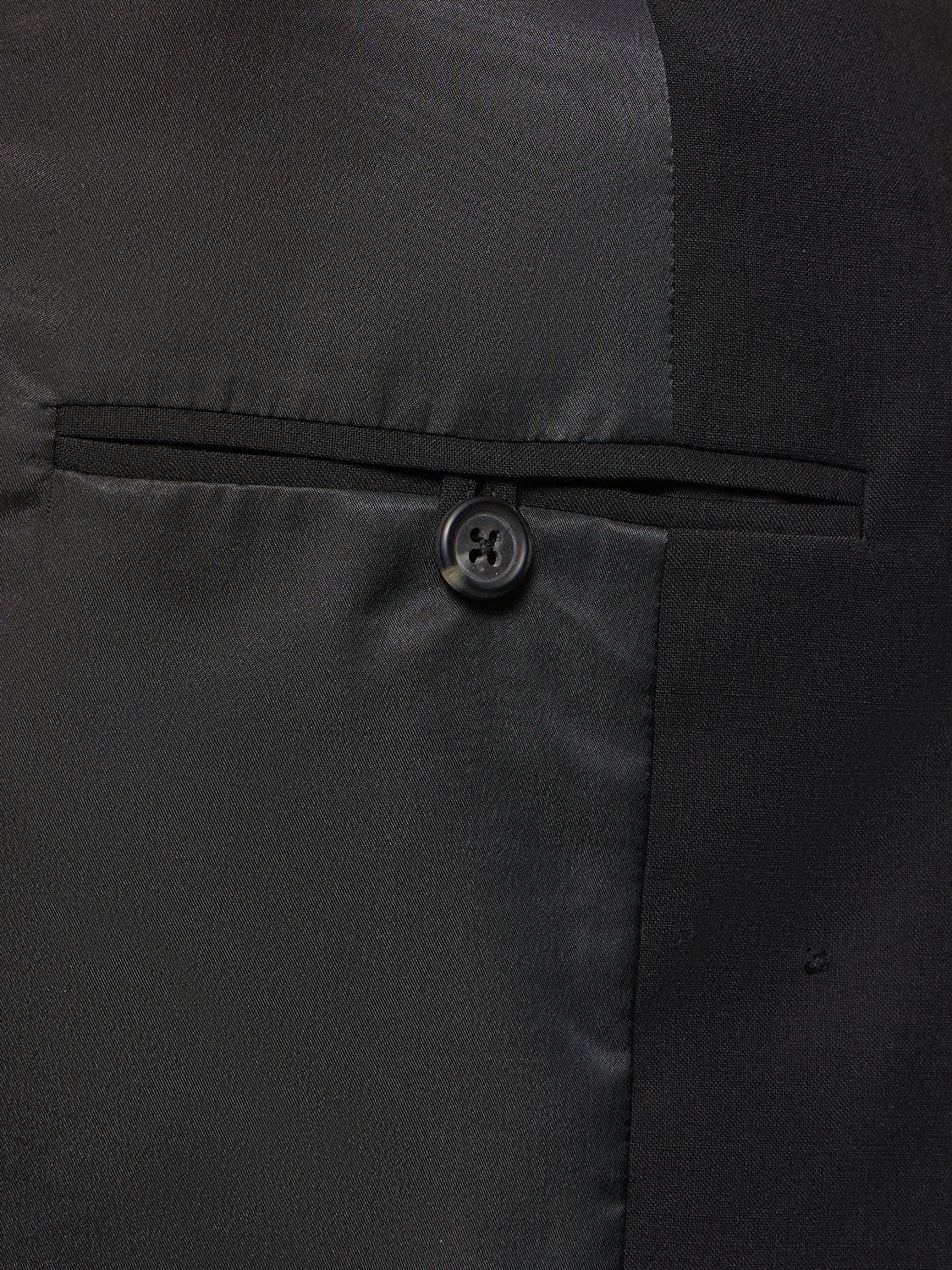 Shop Helmut Lang Crop Wool Blend Blazer In Black