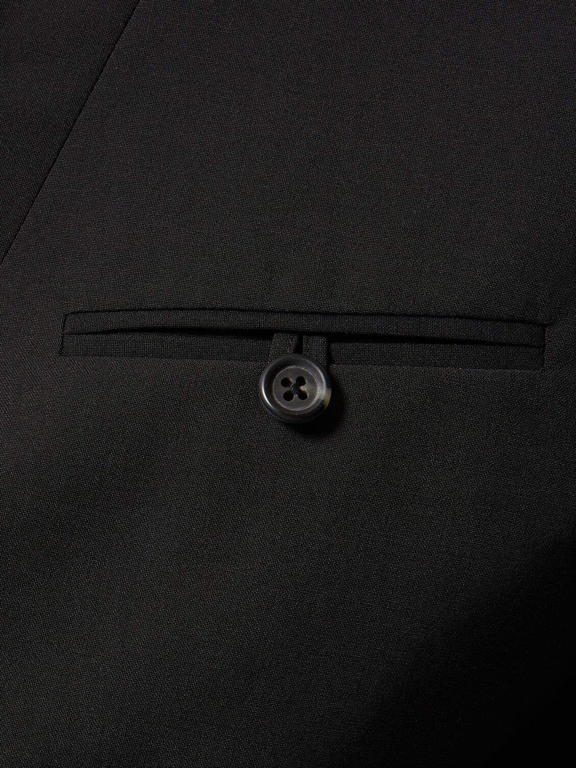 Shop Helmut Lang Crop Wool Blend Blazer In Black
