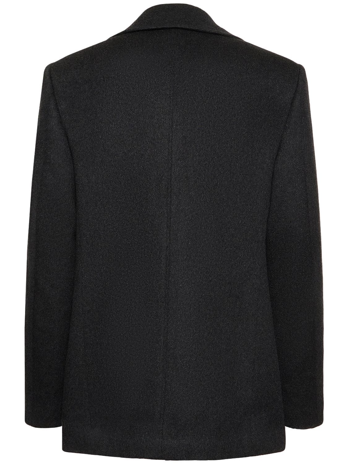 Shop Gabriela Hearst Cassidy Pea Coat In Charcoal