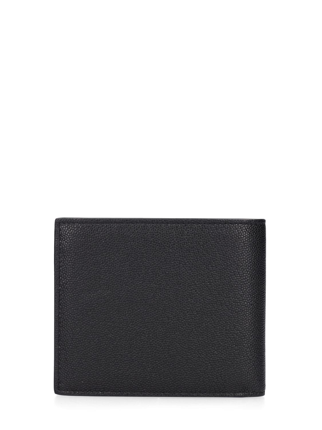 Shop Giorgio Armani Leather Bifold Wallet In Schwarz