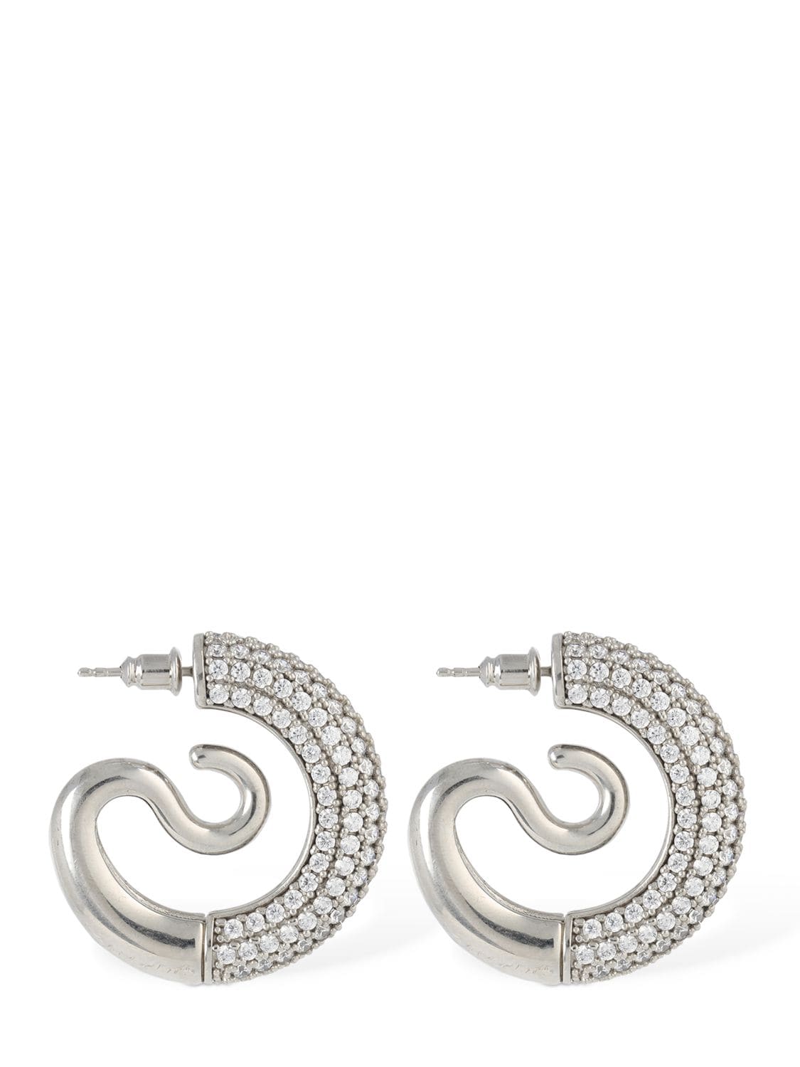 Panconesi Small Kismet Serpent Hoop Earrings In Silver