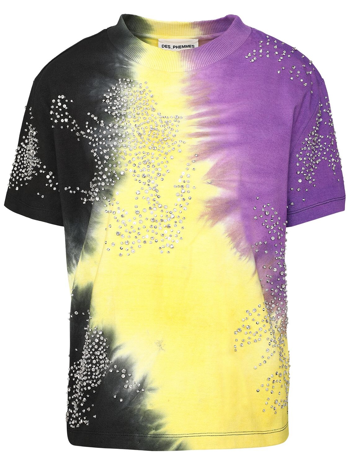 Des Phemmes Tie-Dye Embroidered Denim Shirt