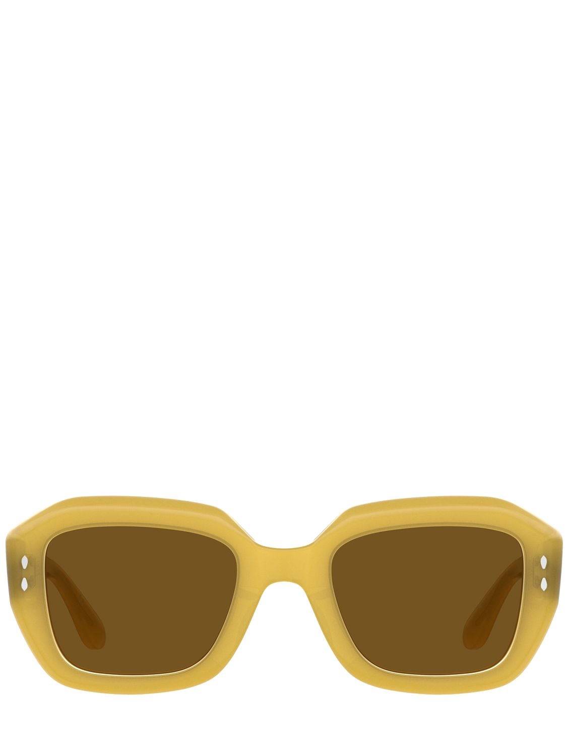 Isabel Marant Round Acetate Sunglasses In Yellow,brown