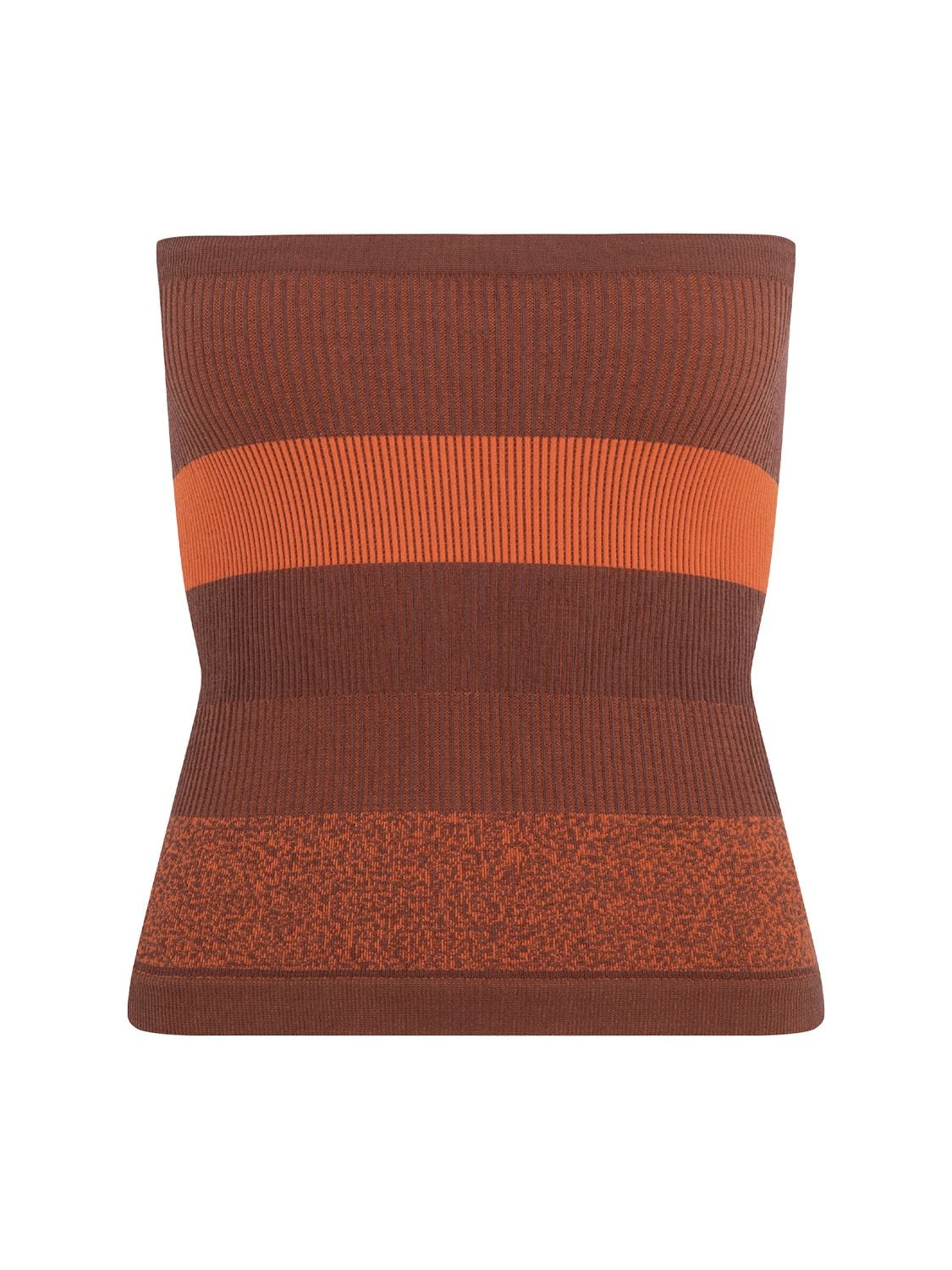 Nagnata Yang Wool Blend Tube Top In Orange,brown