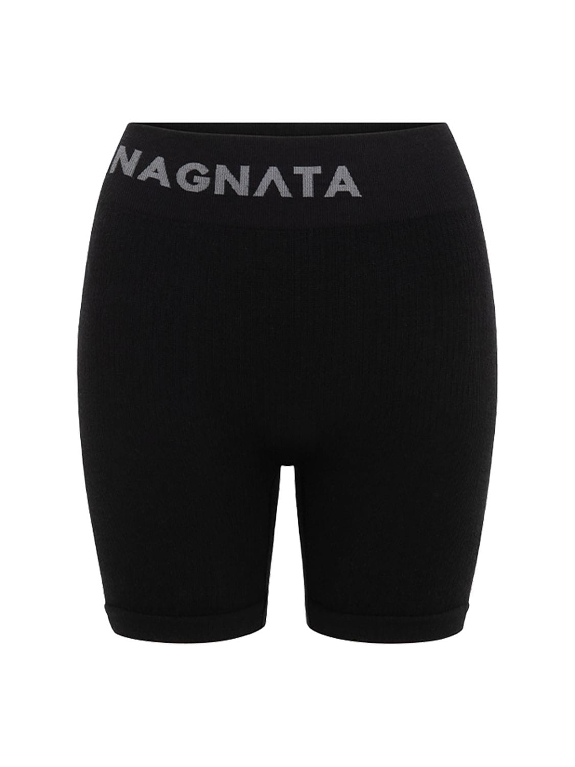 Nagnata Yang Wool Blend Mini Shorts In Black