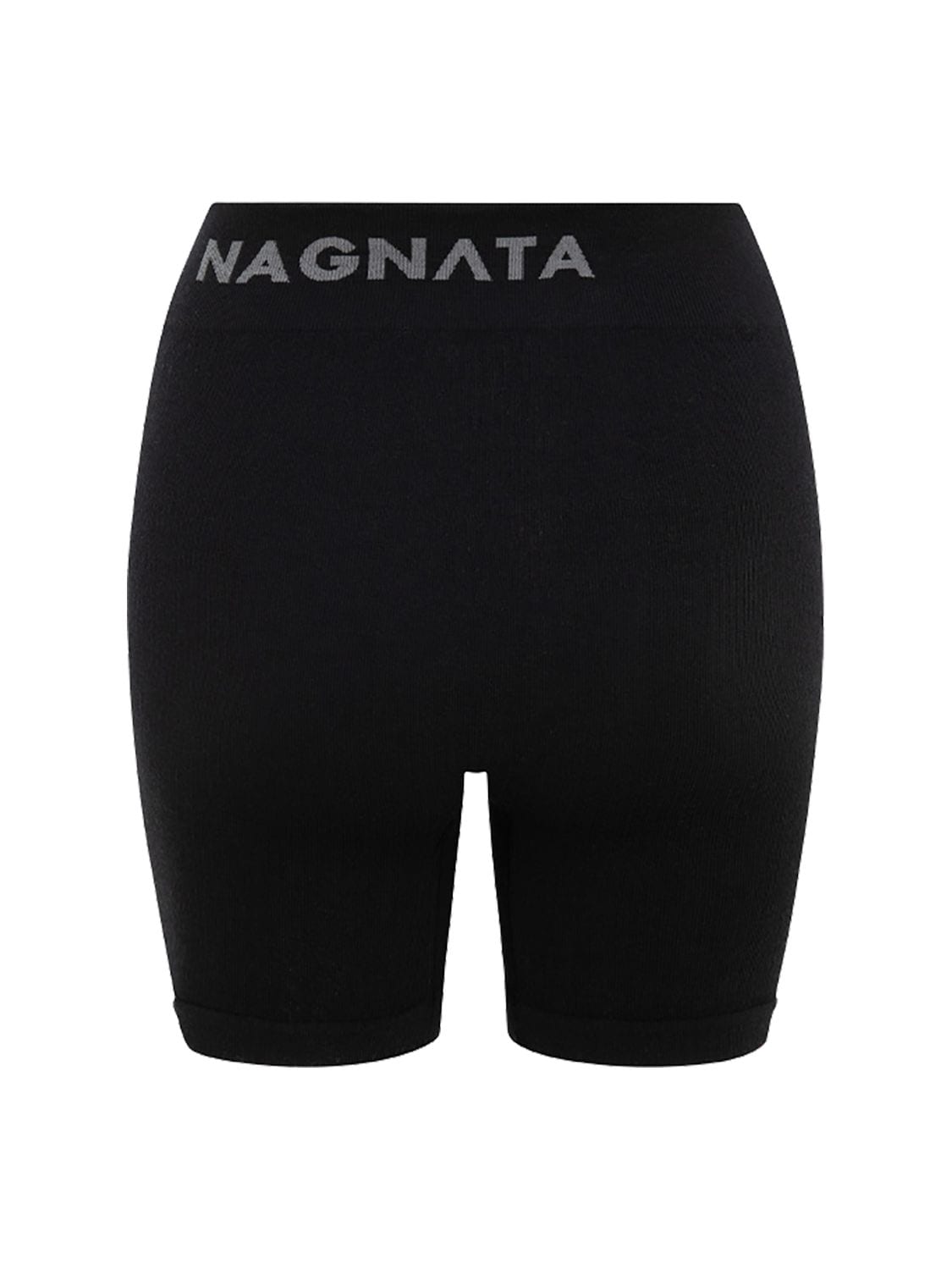 Shop Nagnata Yang Wool Blend Mini Shorts In Black