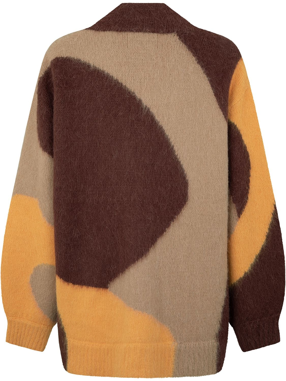 Shop Nagnata Lava Wool & Alpaca Cardigan In Brown,orange