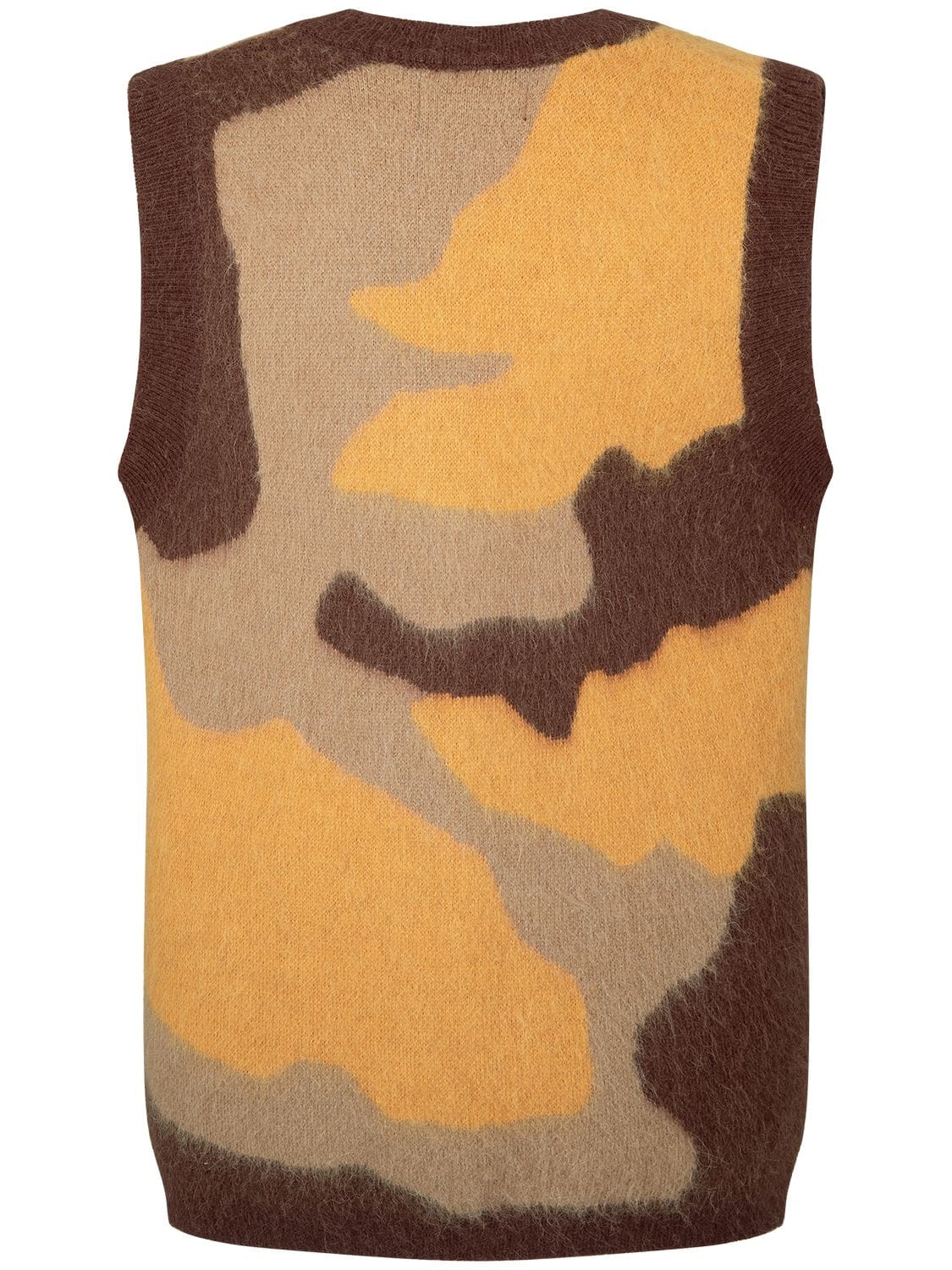 Nagnata Lava Wool & Alpaca Vest In Brown,orange