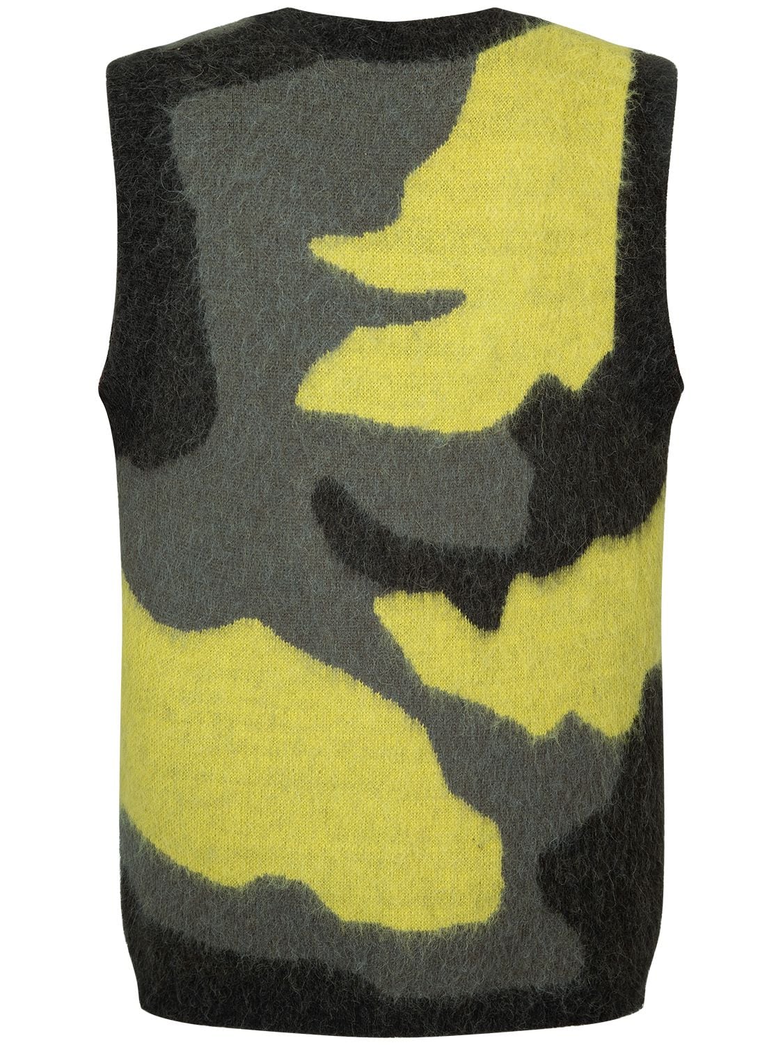 Shop Nagnata Lava Wool & Alpaca Vest In Yellow,grey