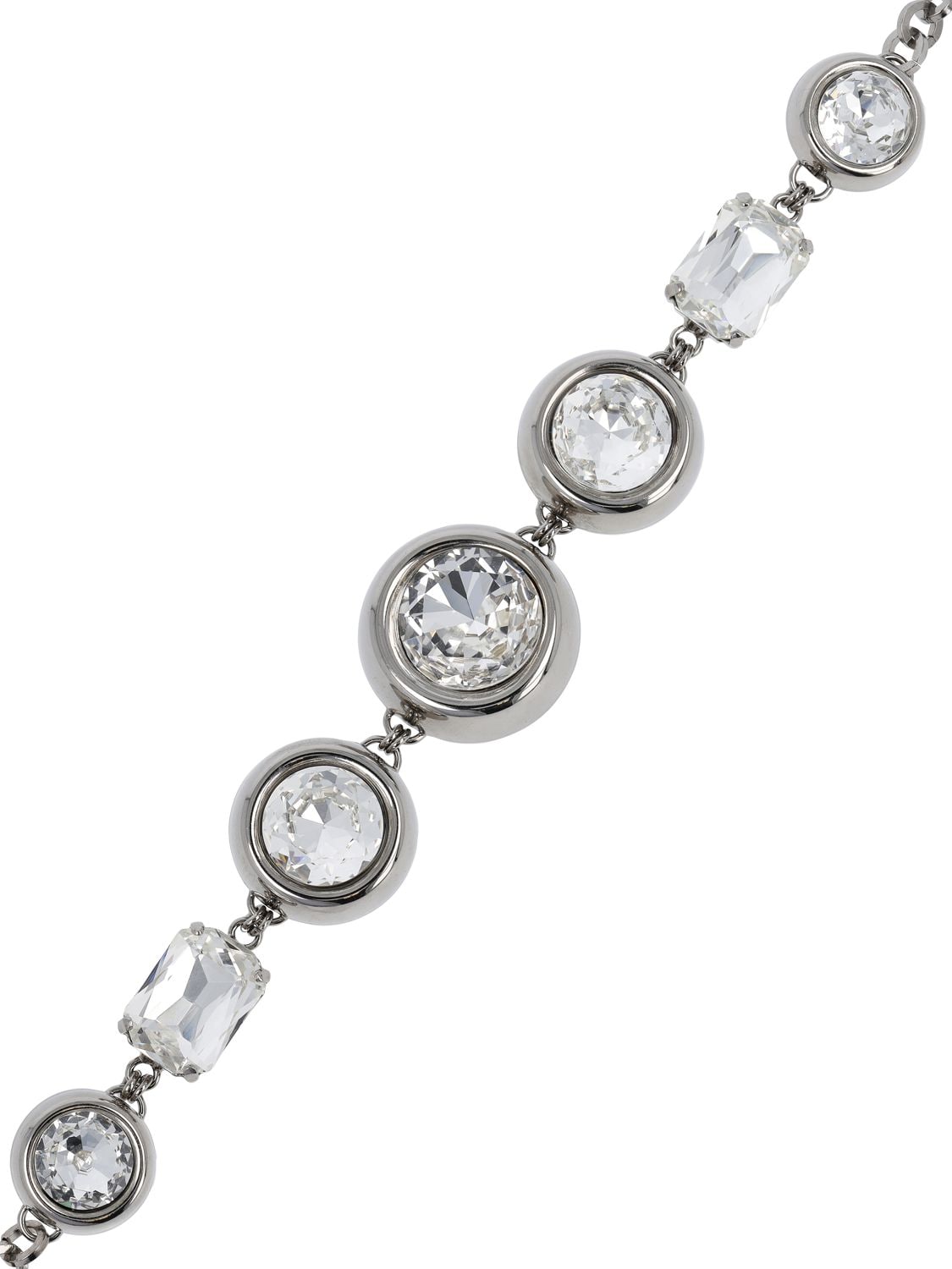 Shop Alessandra Rich Crystal Choker In Silver