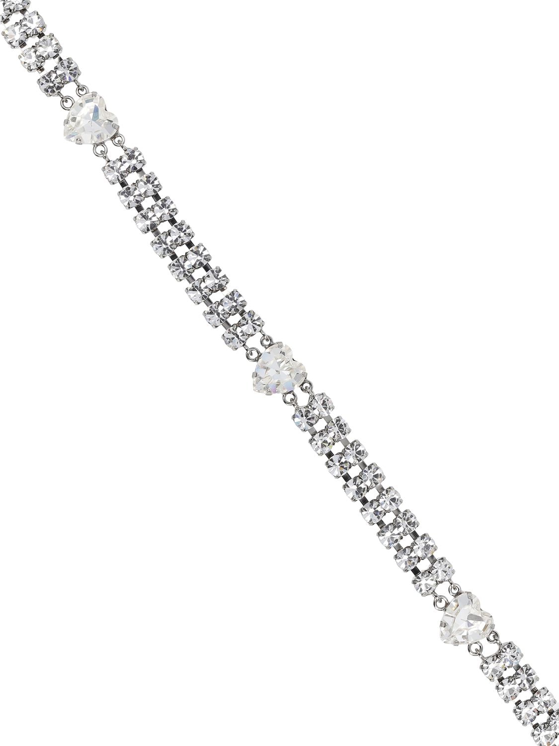 Shop Alessandra Rich Crystal Heart Belt In Silver