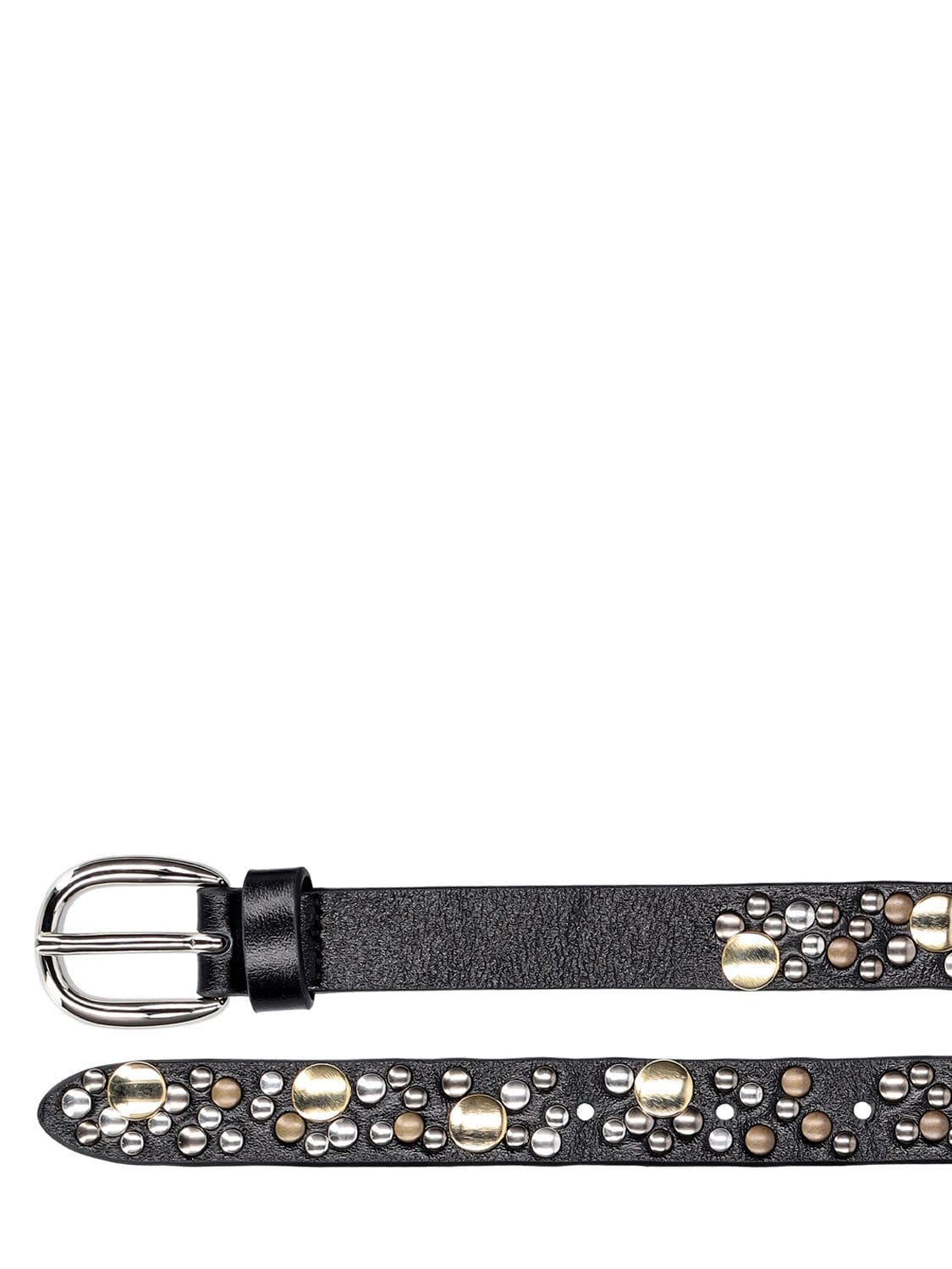 Shop Alessandra Rich 2cm Studded Leather Belt In 블랙,멀티