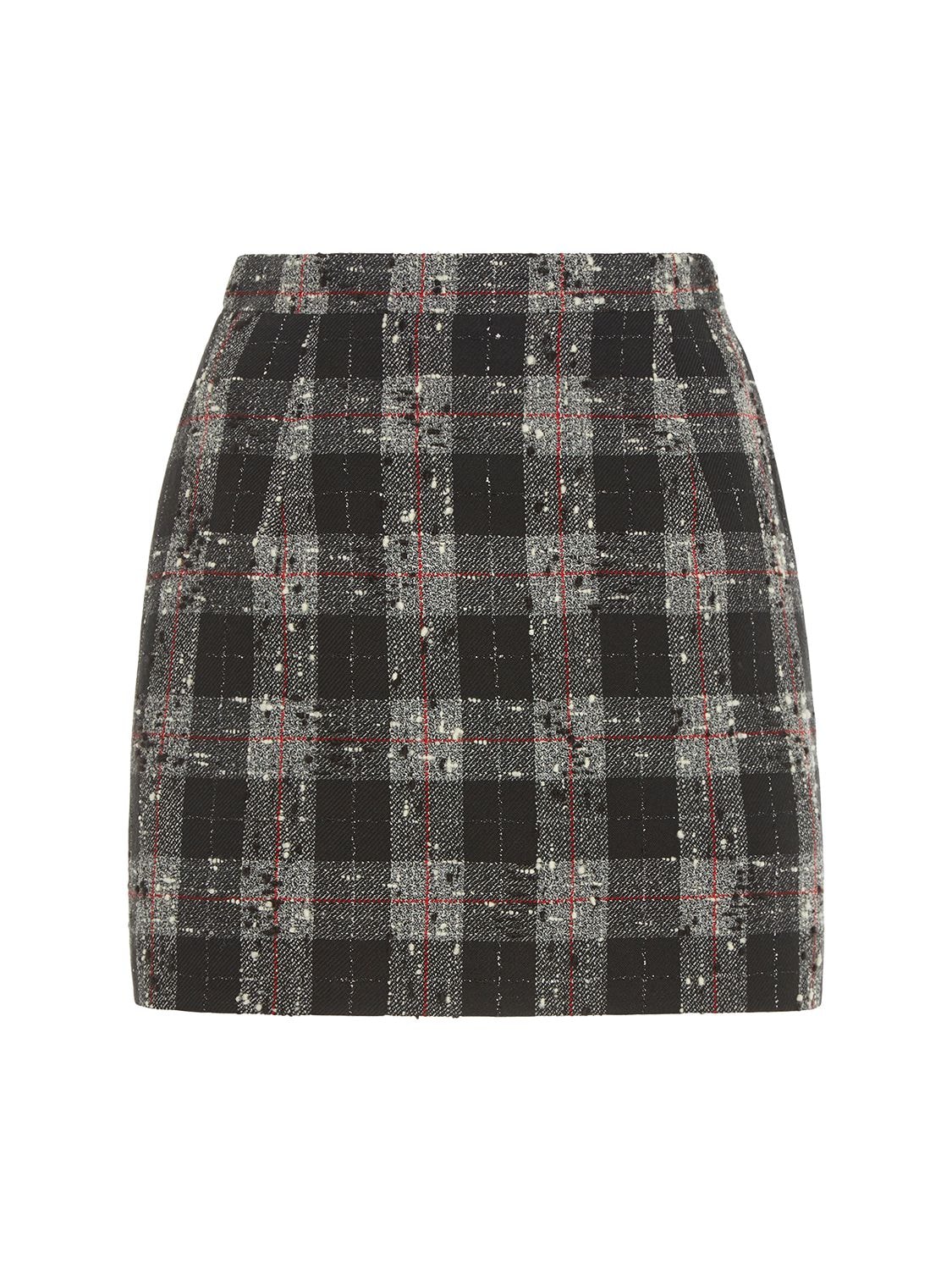 Image of Checked Lurex Bouclé Mini Skirt