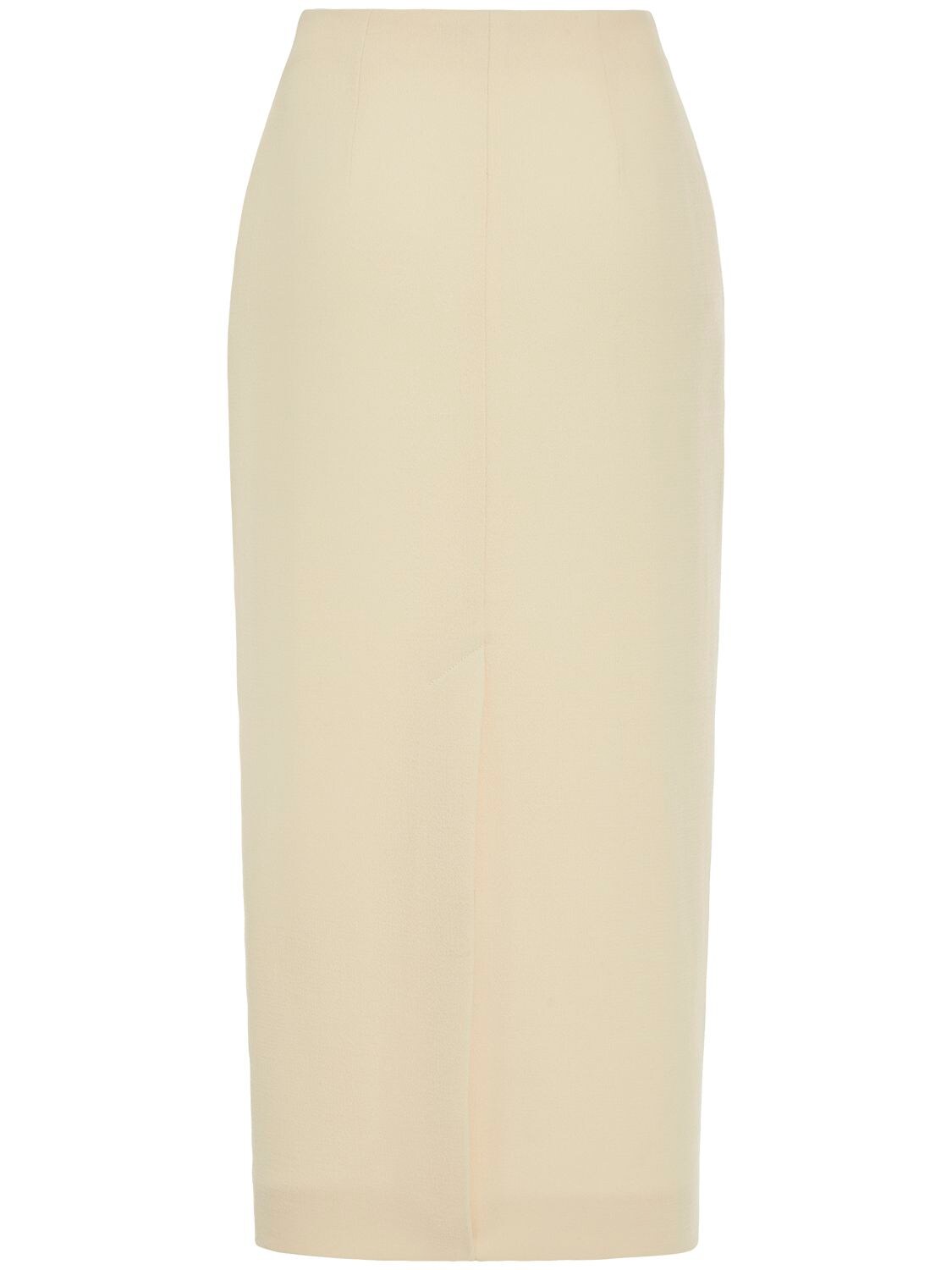 Shop Alessandra Rich Tweed Bouclé Midi Skirt In Ivory