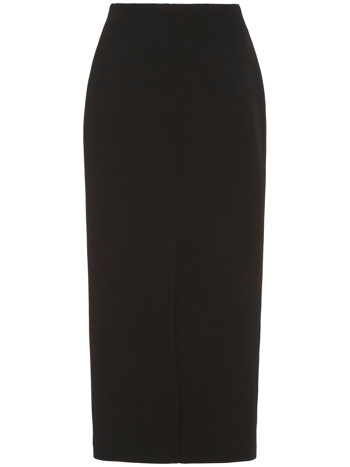 Shop Alessandra Rich High Waist Tweed Bouclé Midi Skirt In Black