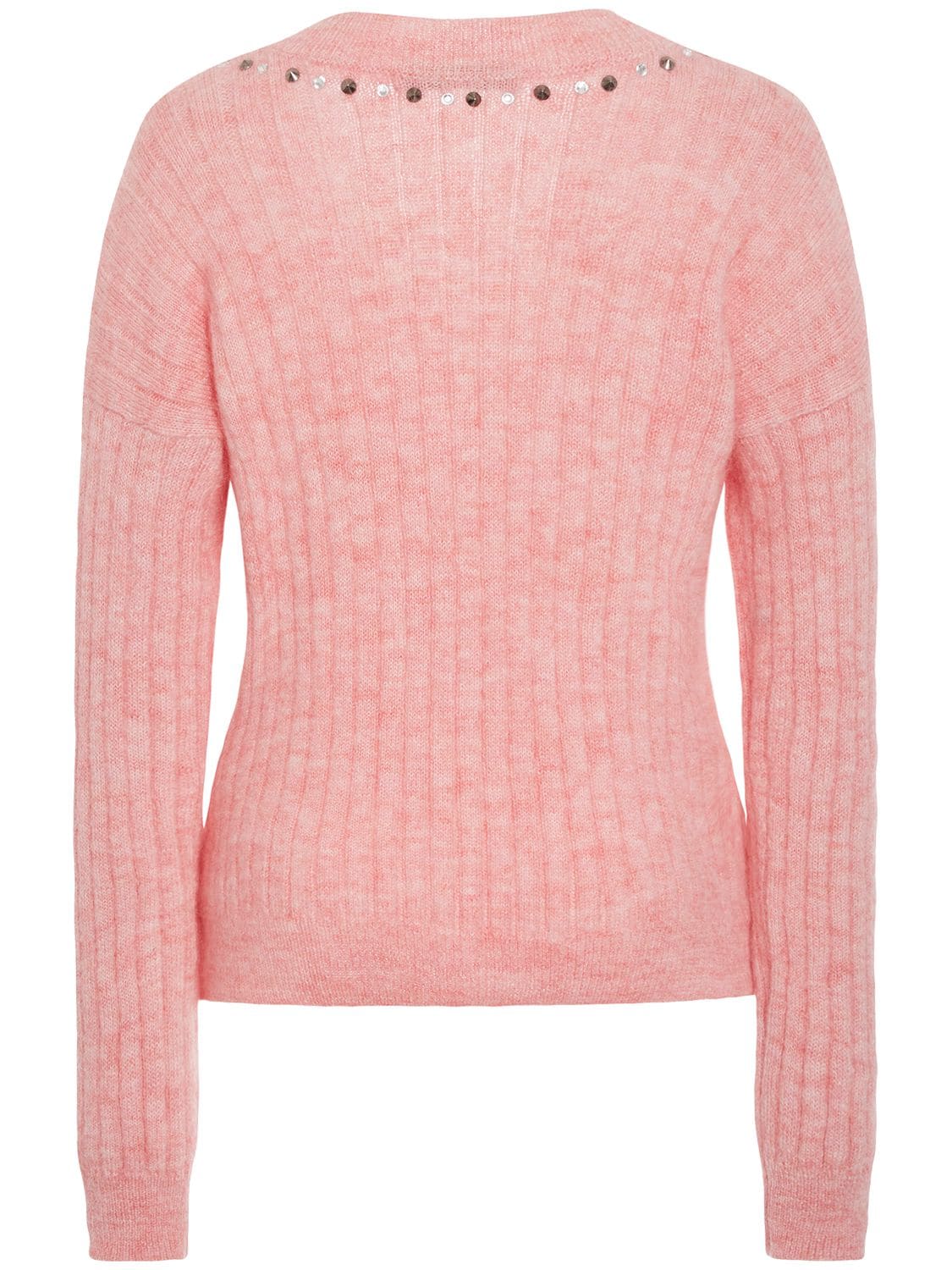 Shop Alessandra Rich Mohair Blend Knit Sweater In Pink