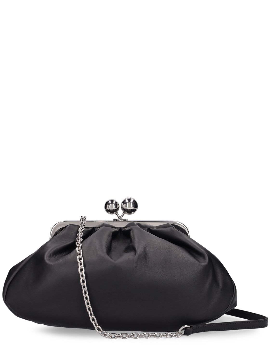 Shop Weekend Max Mara Cubico Leather Clutch In Black