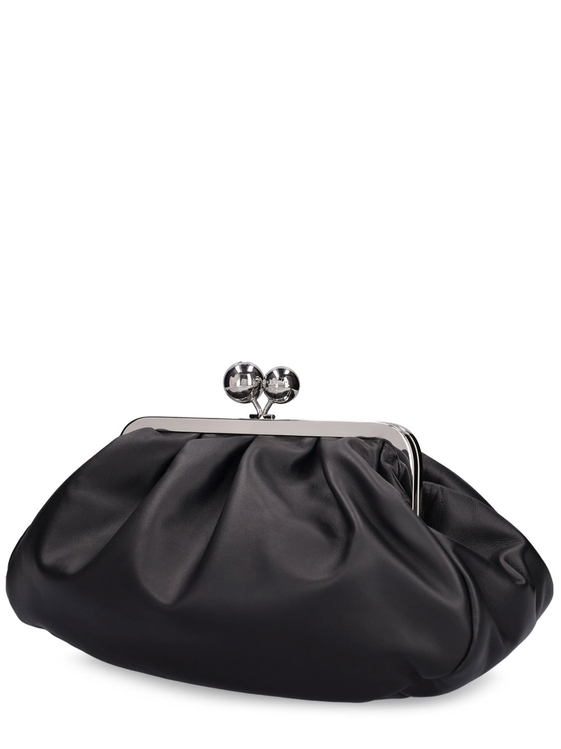 Shop Weekend Max Mara Cubico Leather Clutch In Black