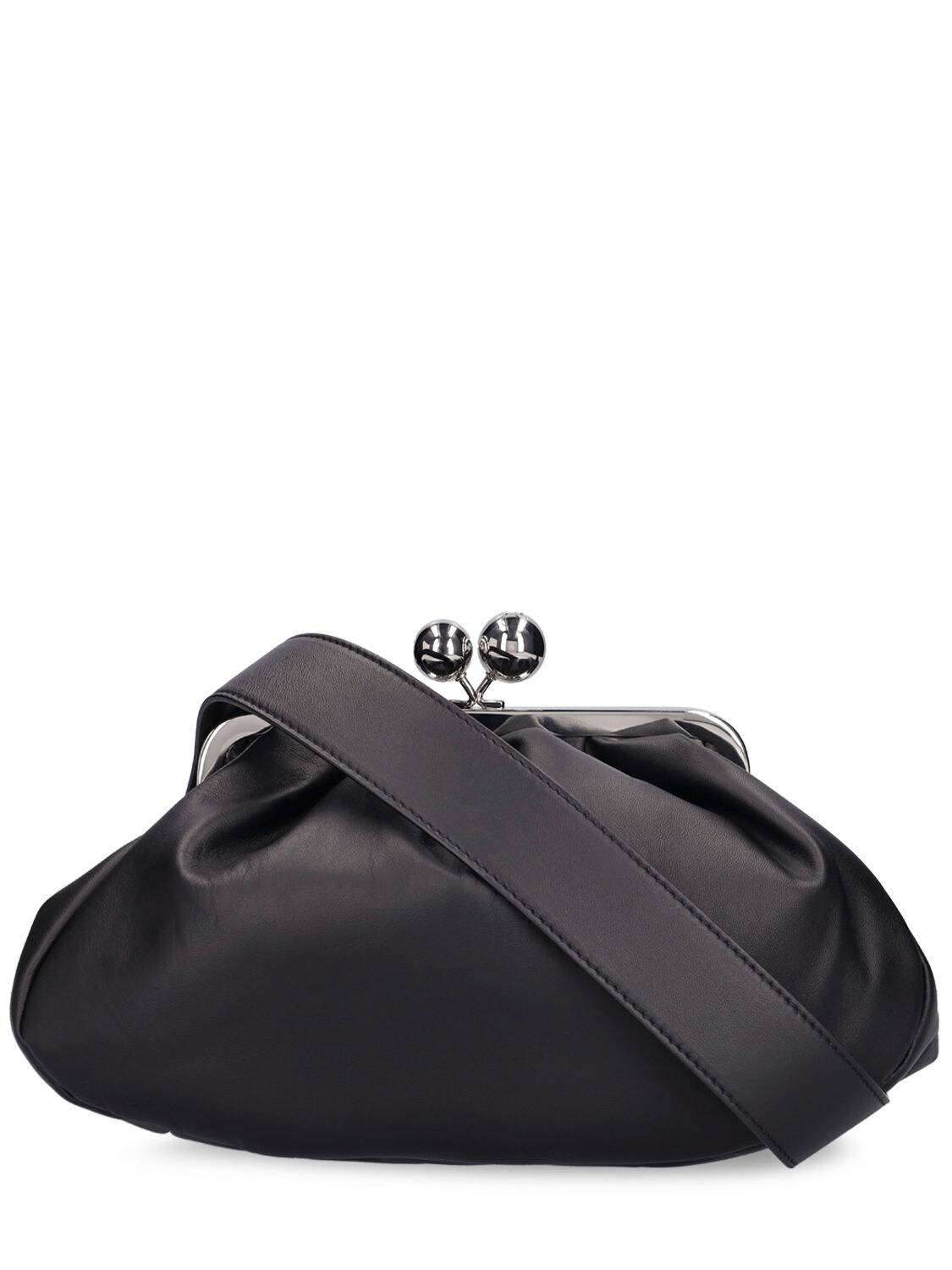 Shop Weekend Max Mara Cubico Leather Clutch In Black