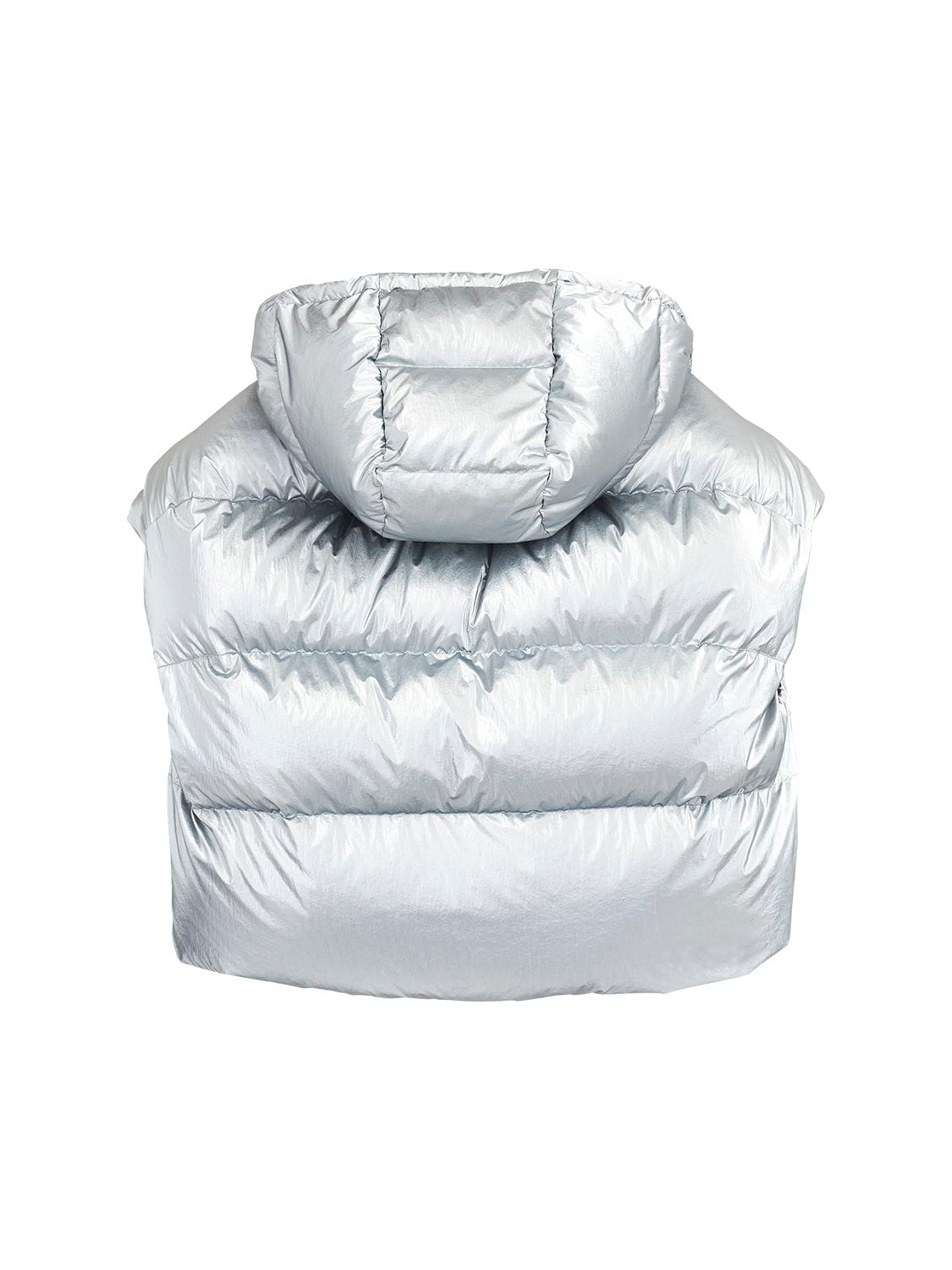 Shop Marc Jacobs Hooded Puffer Vest In Silver