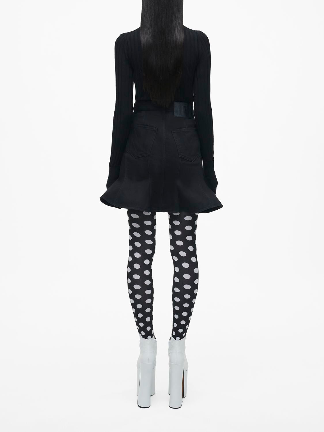 Shop Marc Jacobs Fluted Denim Mini Skirt In Black