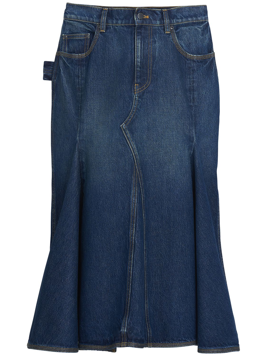Marc Jacobs Panelled Denim Midi Skirt In Future Indigo