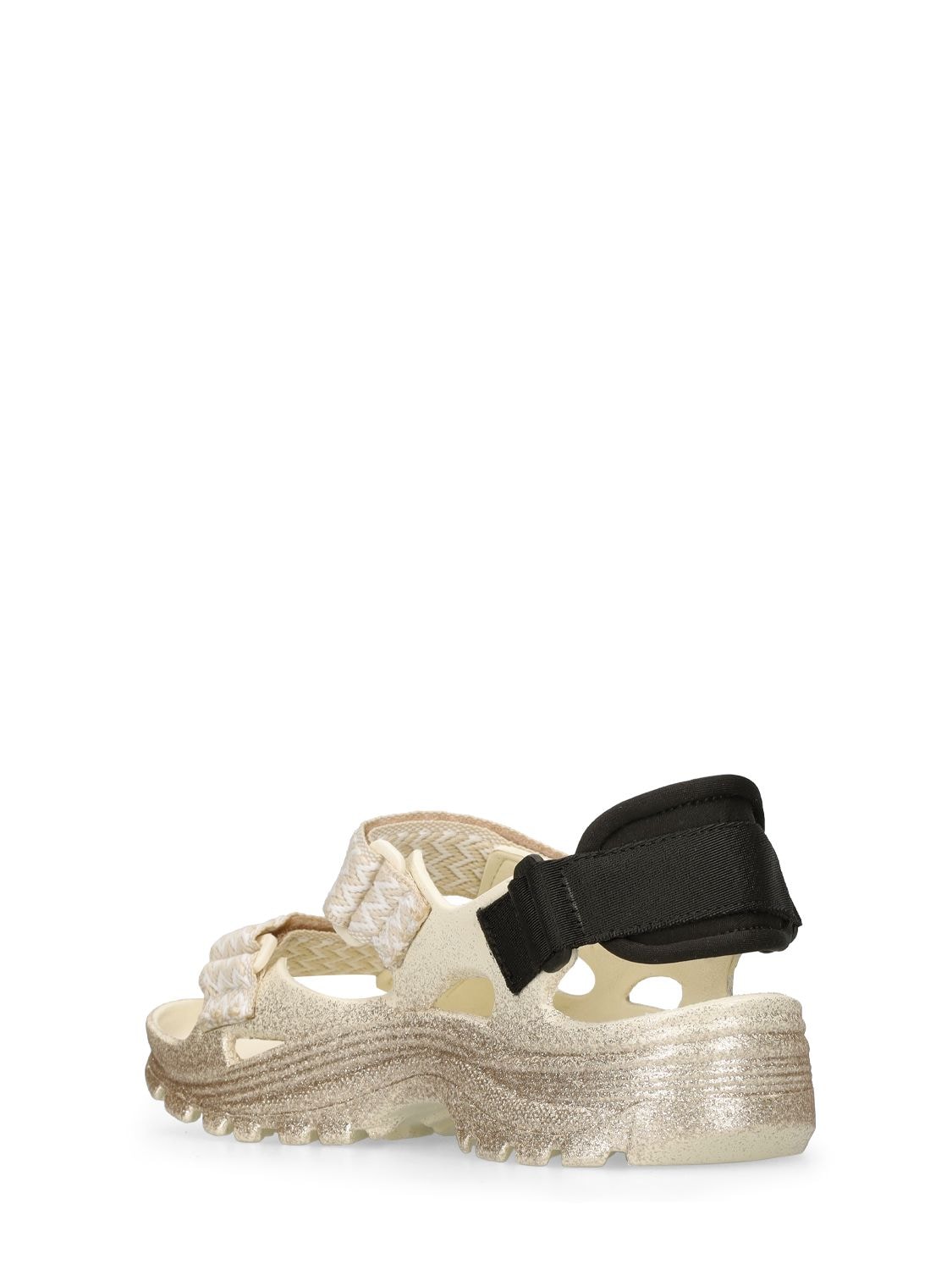 Shop Lanvin Suicoke X  Curb Sandals In White,gold