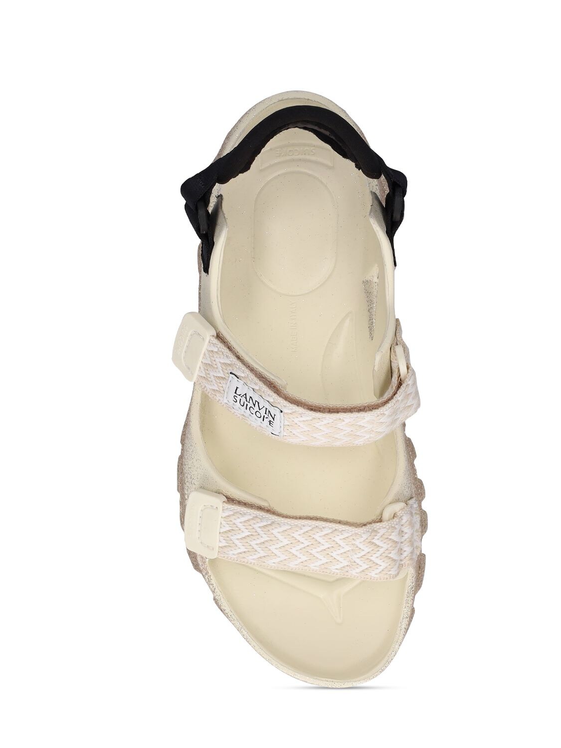 Shop Lanvin Suicoke X  Curb Sandals In White,gold