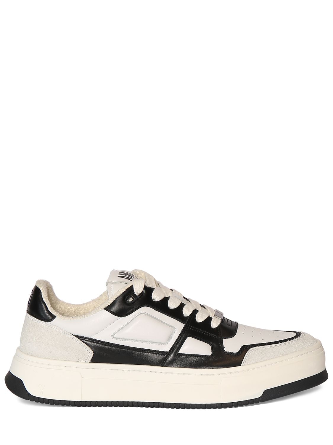 Ami Alexandre Mattiussi New Arcade Leather Low Top Sneakers In White,black