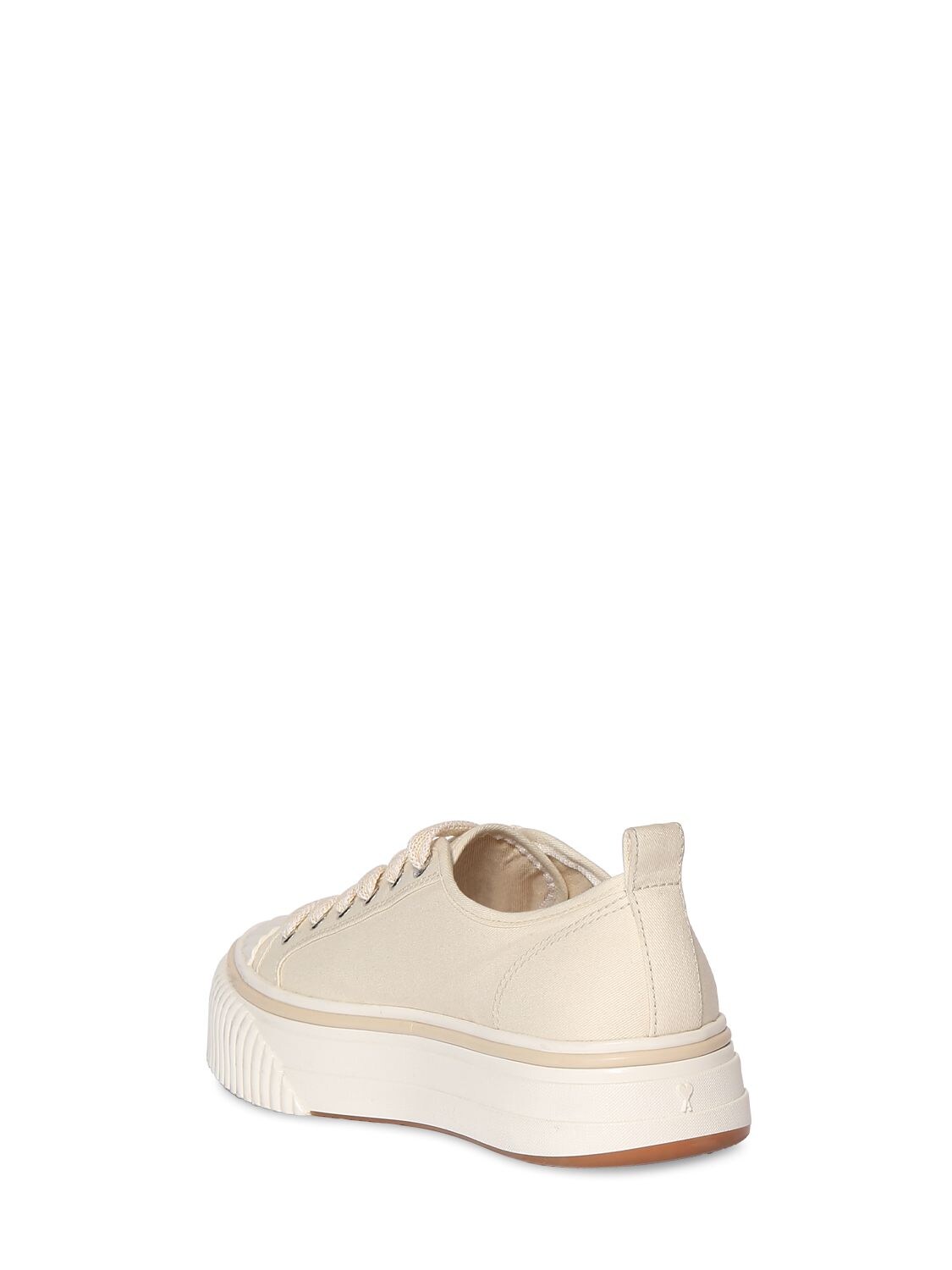 Shop Ami Alexandre Mattiussi Ami Cotton Low Top Sneakers In Off White